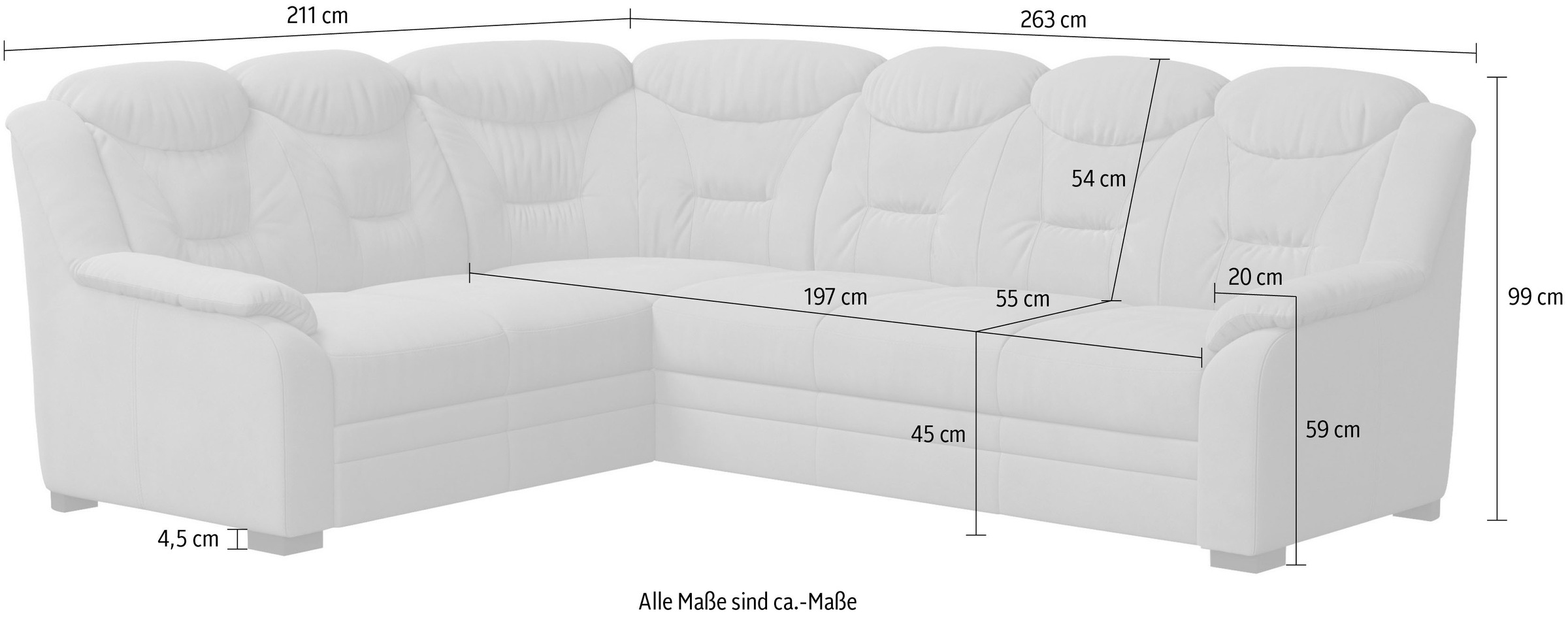 COTTA Ecksofa »Marcus L-Form«, wahlweise mit Bettfunktion & Stauraum
