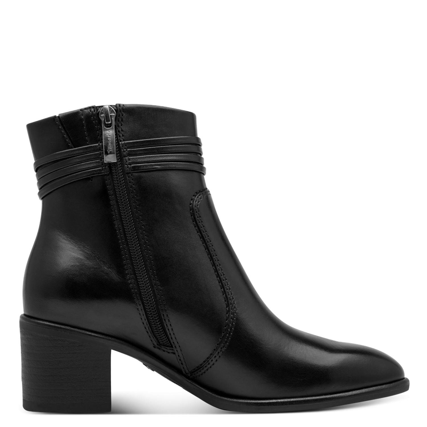 Tamaris Stiefelette  Blockabsatz, Ankleboots mit Zierriemen und Fransen