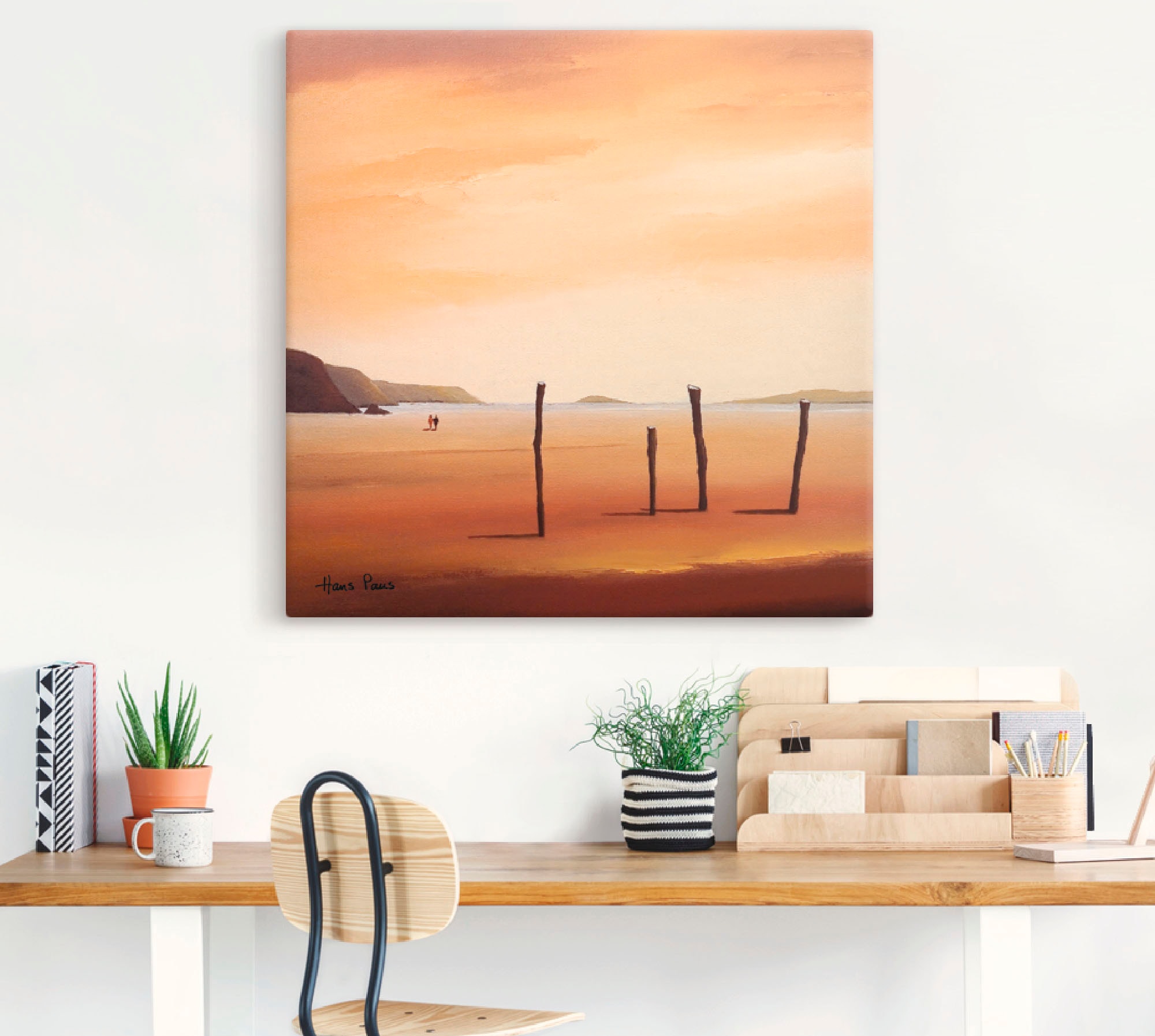 Artland Leinwandbild »Abend II« Strand 1 Stk. tlg. auf Keilrahmen gespannt