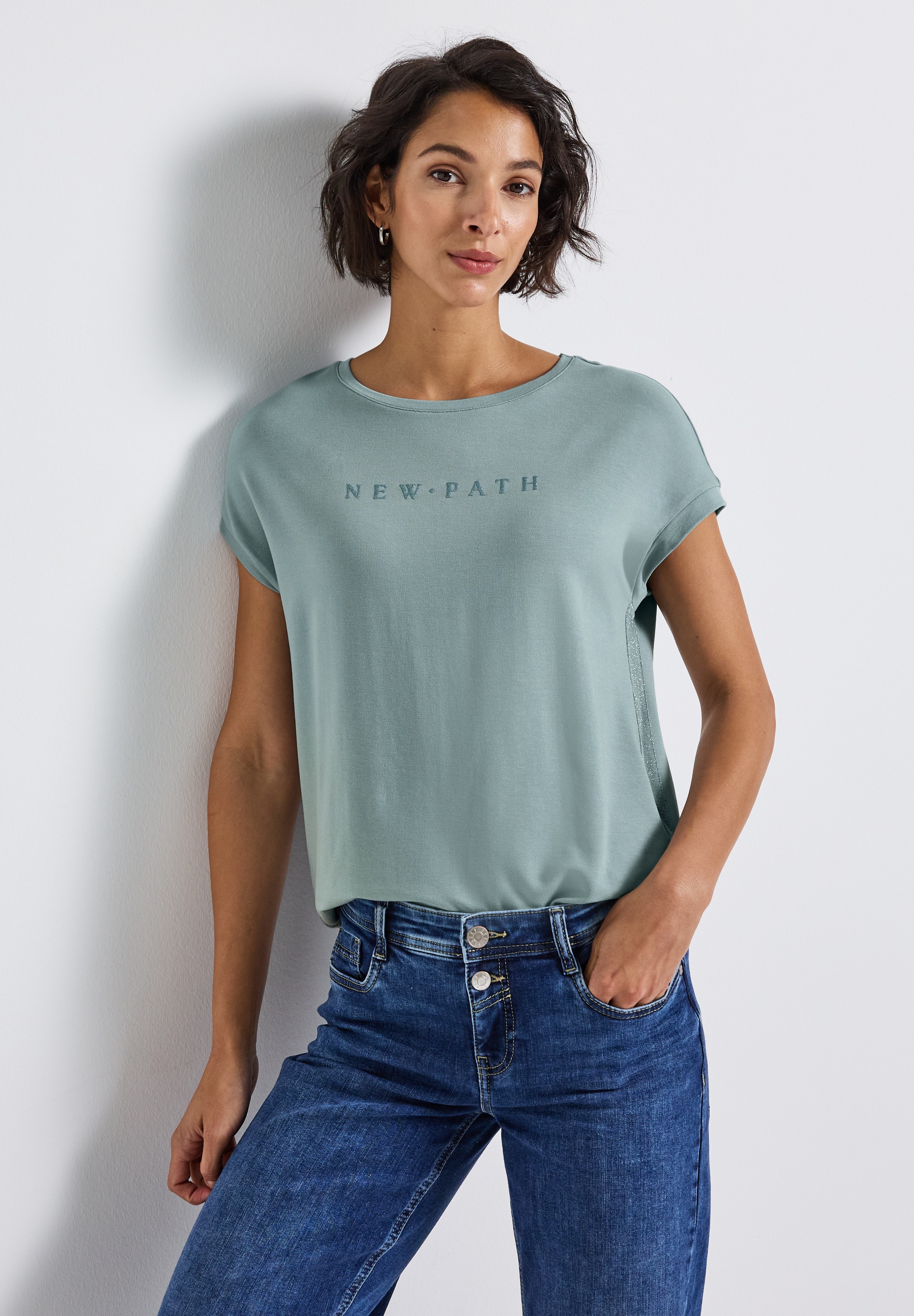 STREET ONE T-Shirt, mit Glitzerdetails