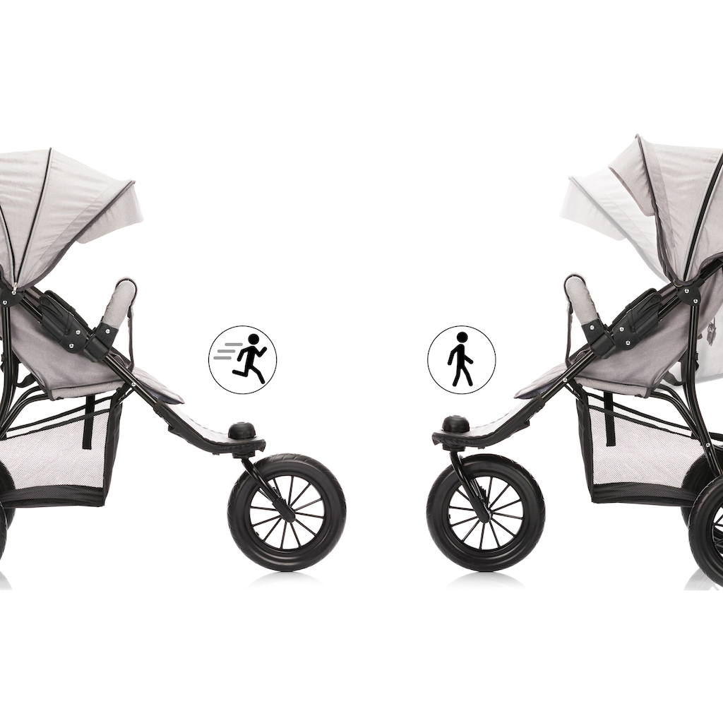 Fillikid Sport-Kinderwagen »Jogger, hellgrau melange«, 15 kg