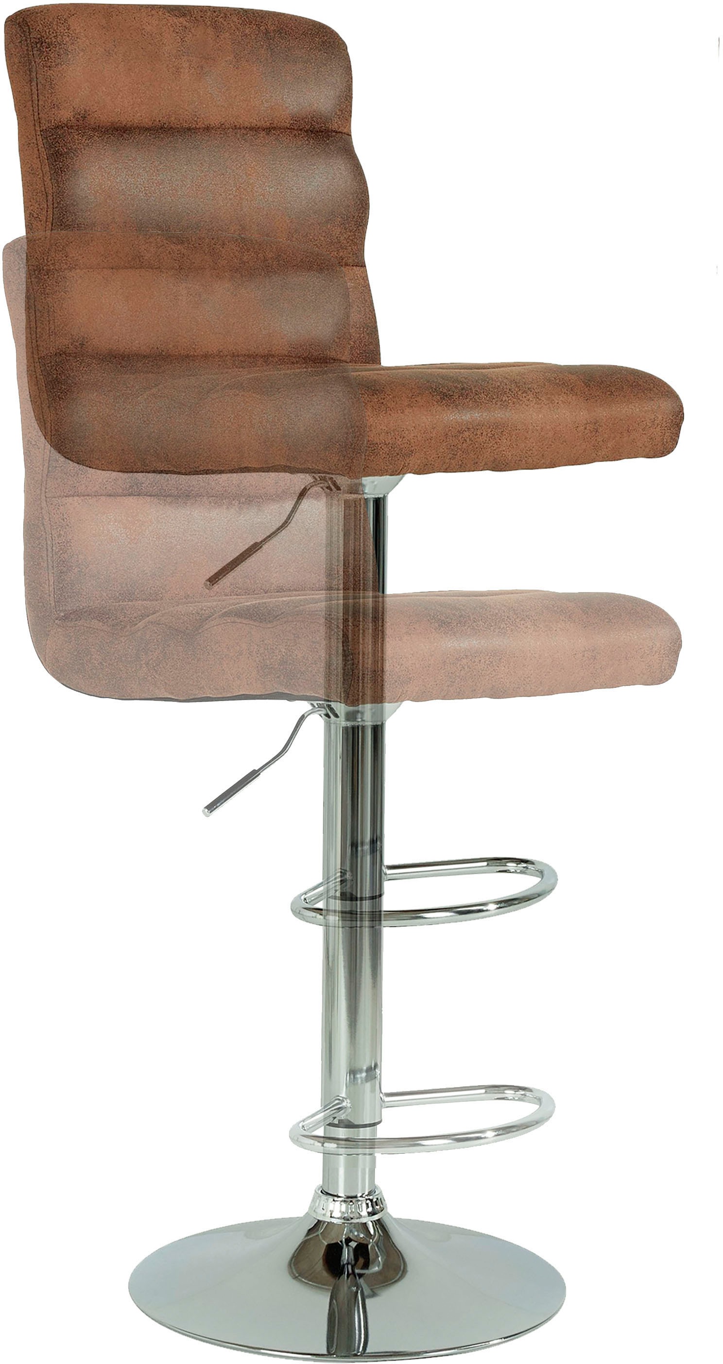 byLIVING Barhocker Set, 2er, 2 Stk. tlg. er Set, Bezug in Microfaser-Vintage, drehbar mit Höhenverstellung