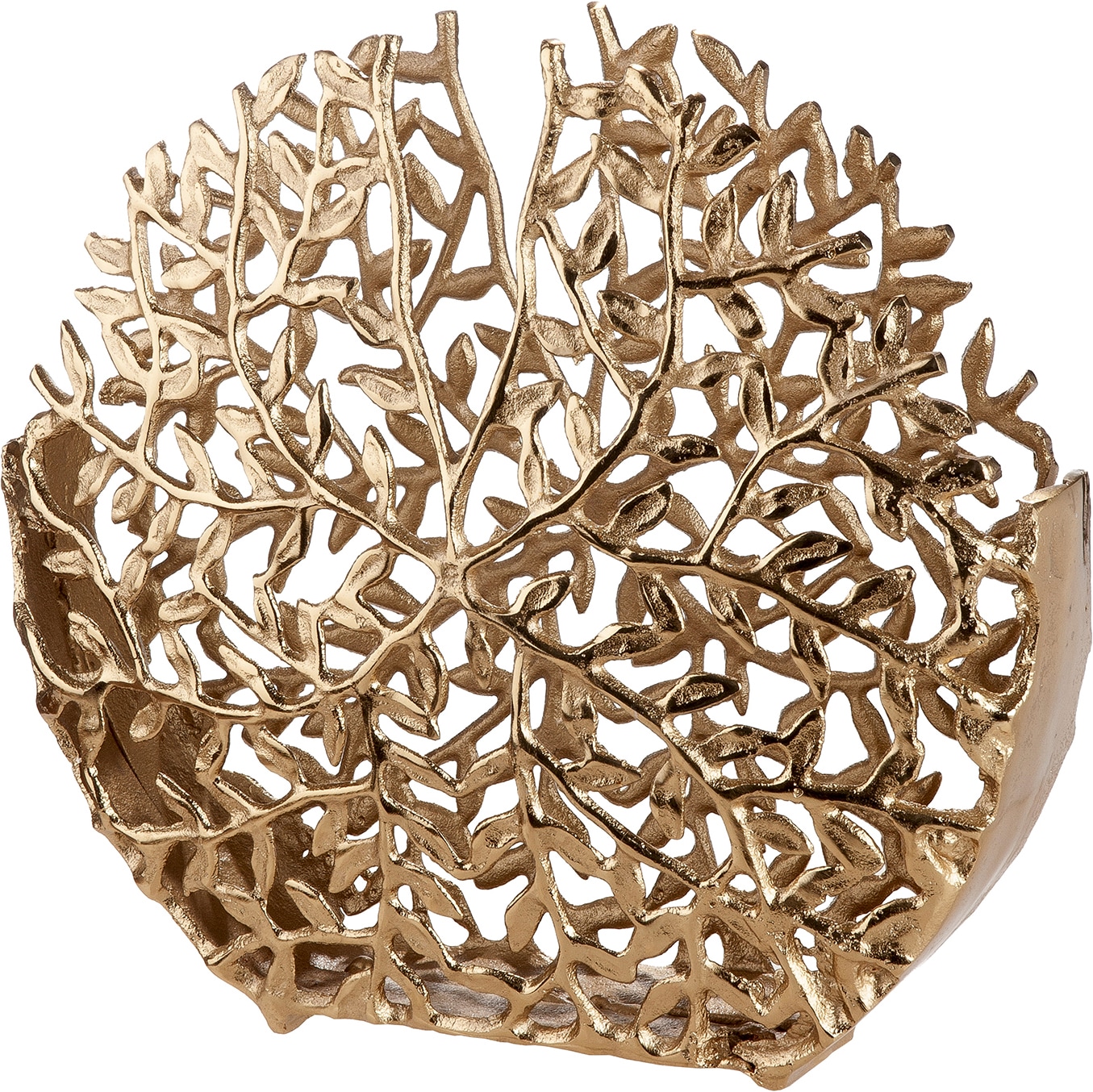 GILDE Tischvase »Vase rund Branchline goldfarben« Dekovase, Branchline, Zweigmuster, Strukturdekor, Blickfang
