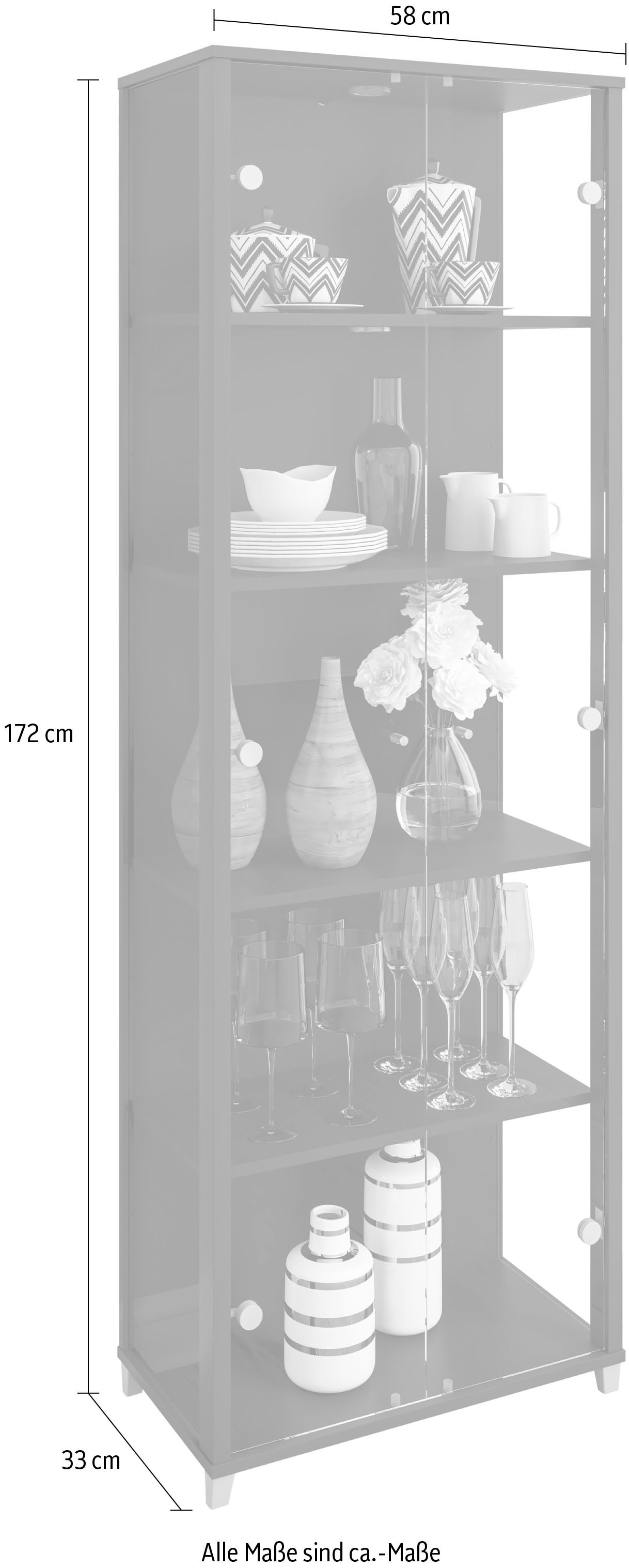fif möbel Vitrine »OPTIMA«, Standvitrine, Vitrinenschrank, Glasvitrine, Sammlervitrine