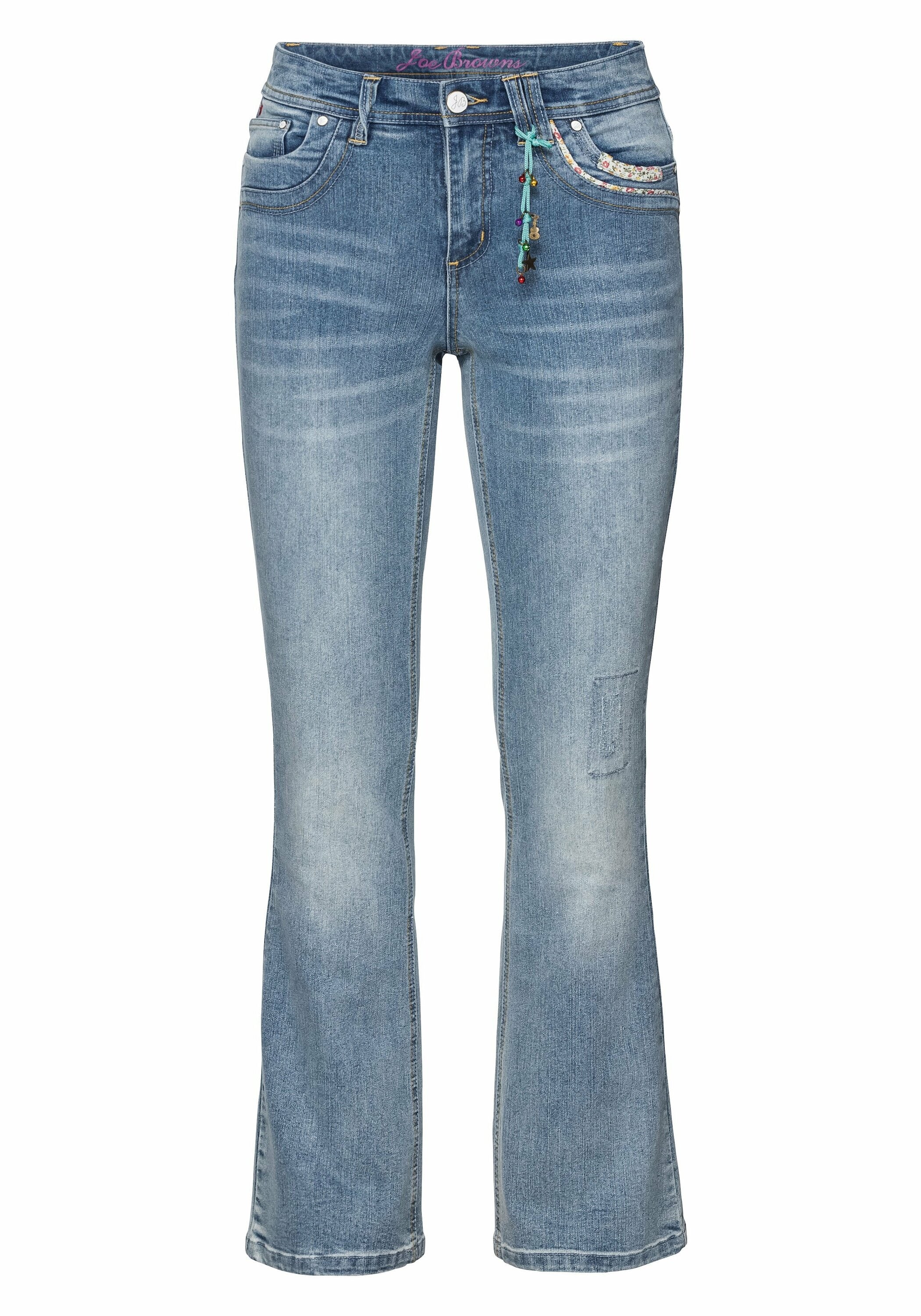 Sheego Bootcut-Jeans »Jeans mit Pailletten am Bund«