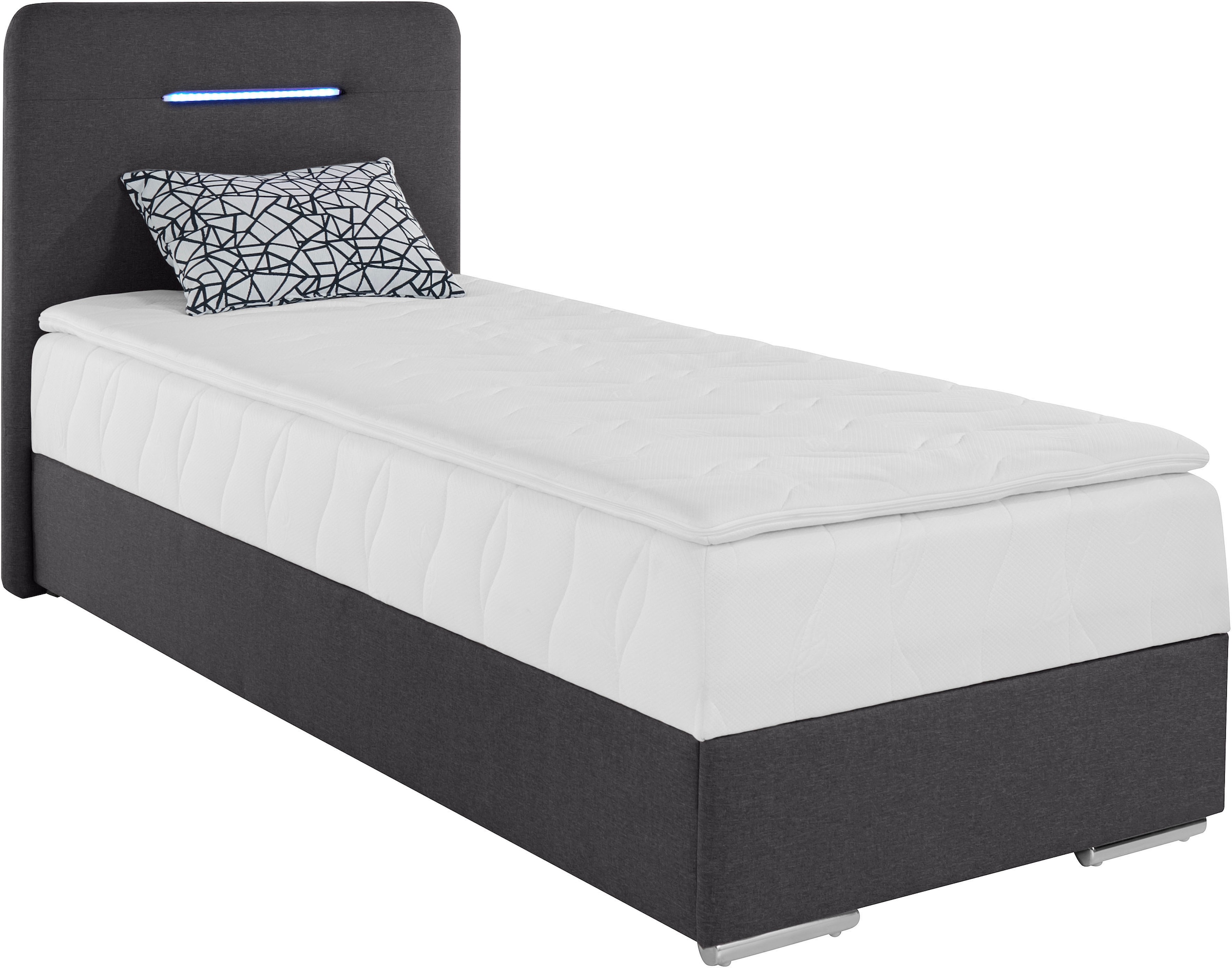 COTTA Boxbett »LIGHTSTAR mit Bettkasten & 5-Zonen-Taschen-Federkernmatratze« Inkl. Topper & LED-Licht, Zierkissen, 90/120/140 cm x 200 cm