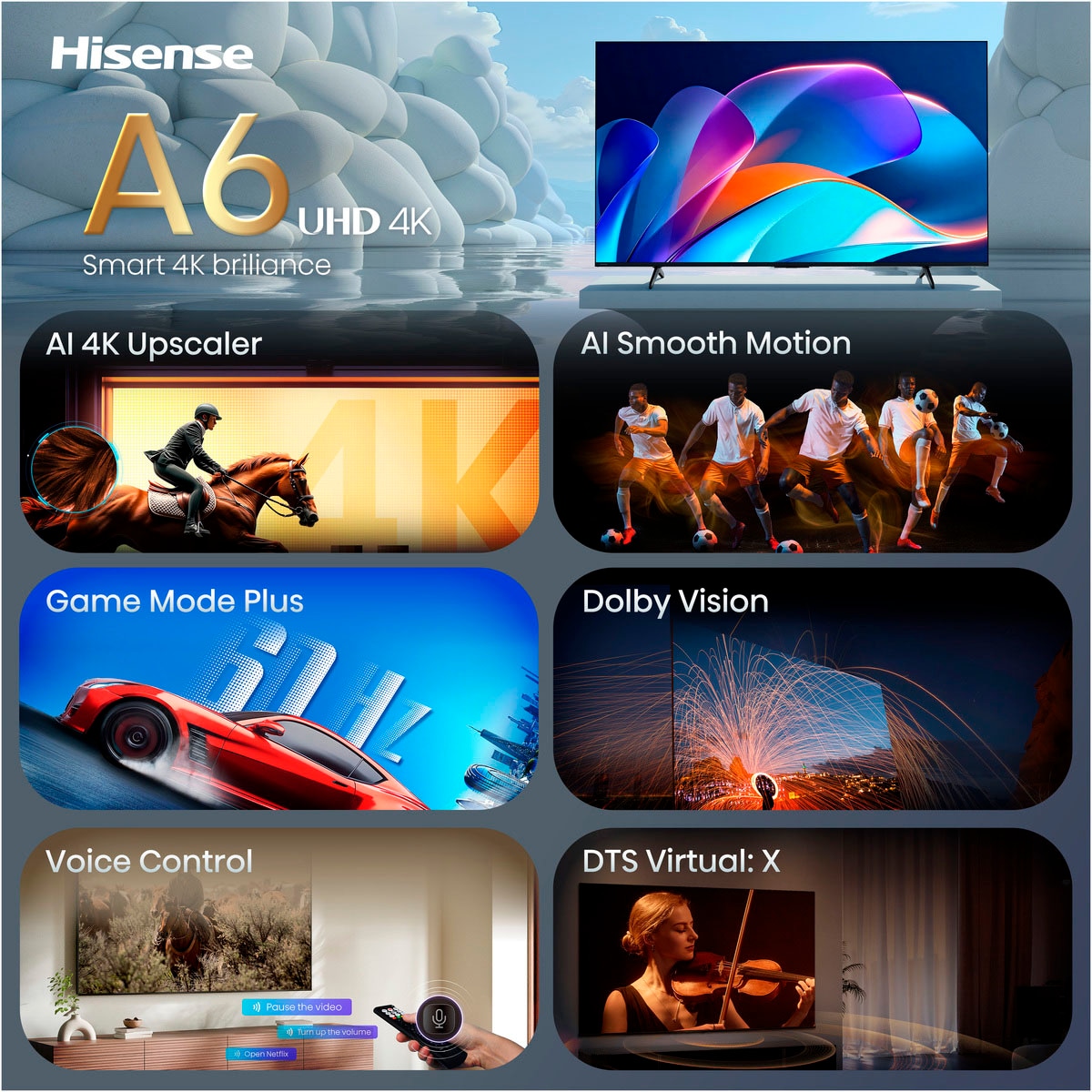 Hisense LED-Fernseher »50A6S« 126 cm/50 ″ Smart-TV