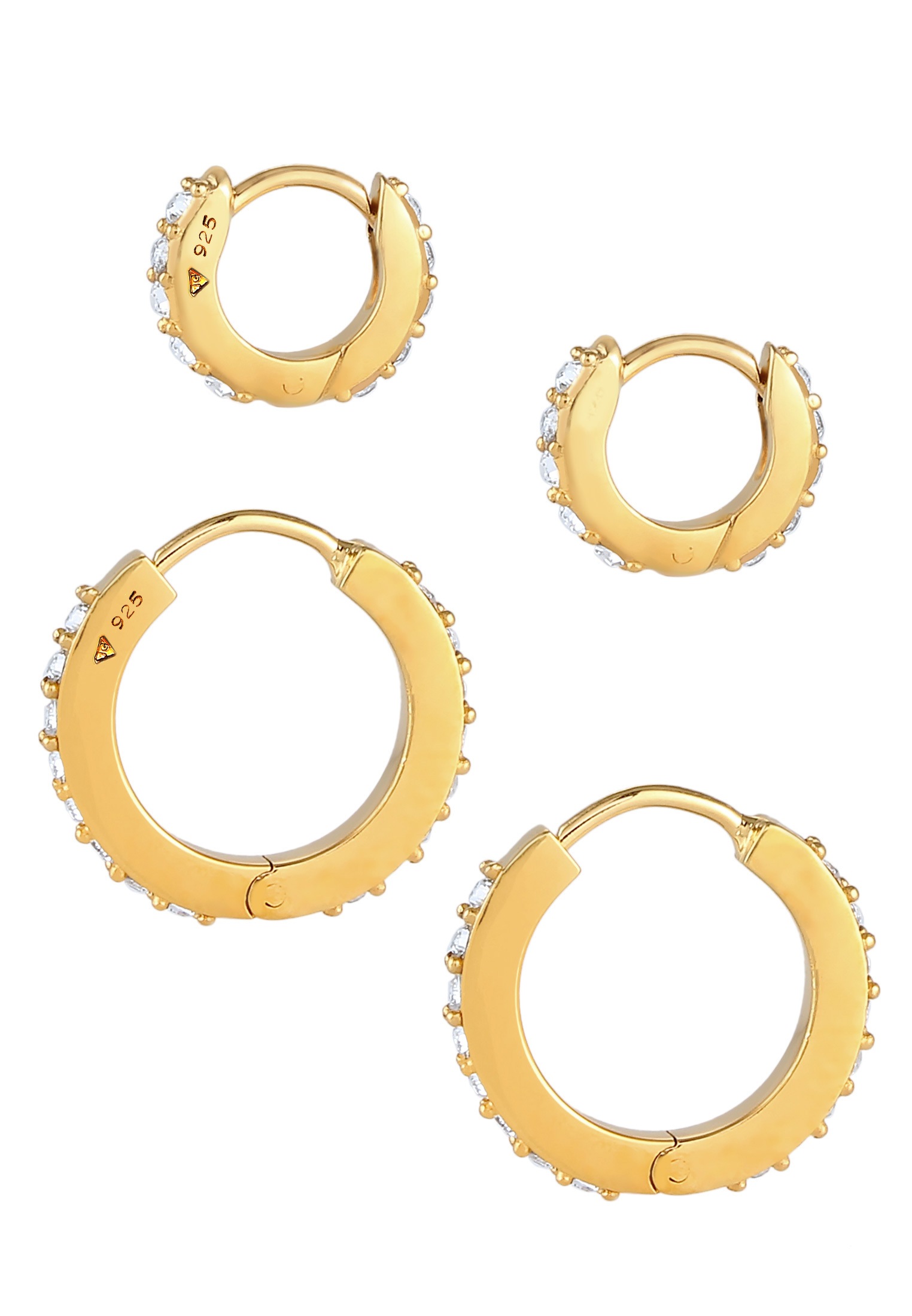 Elli Paar Creolen »Ohrringe Creolen 2er Set 925 Silber, mit Kristallen von Swarovski®«