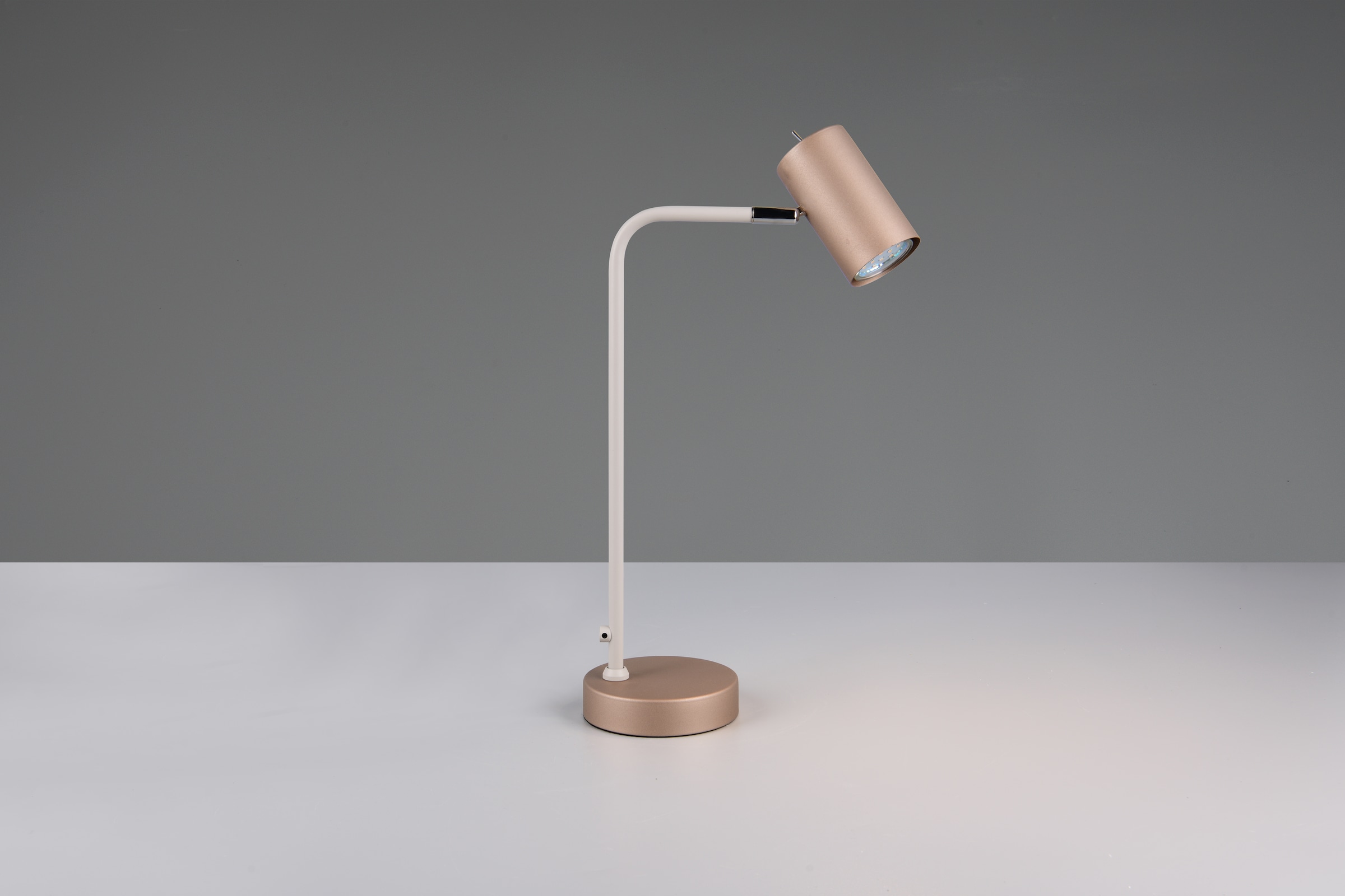 TRIO Leuchten Schreibtischlampe »MARLEY, exkl. 1x GU10 max 5W, Tischleuchte Höhe 45cm« GU10 1 Stk. warmweiß - kaltweiß mit Kippschalter, Leuchtenkopf schwenkbar, 150cm Anschlusskabel