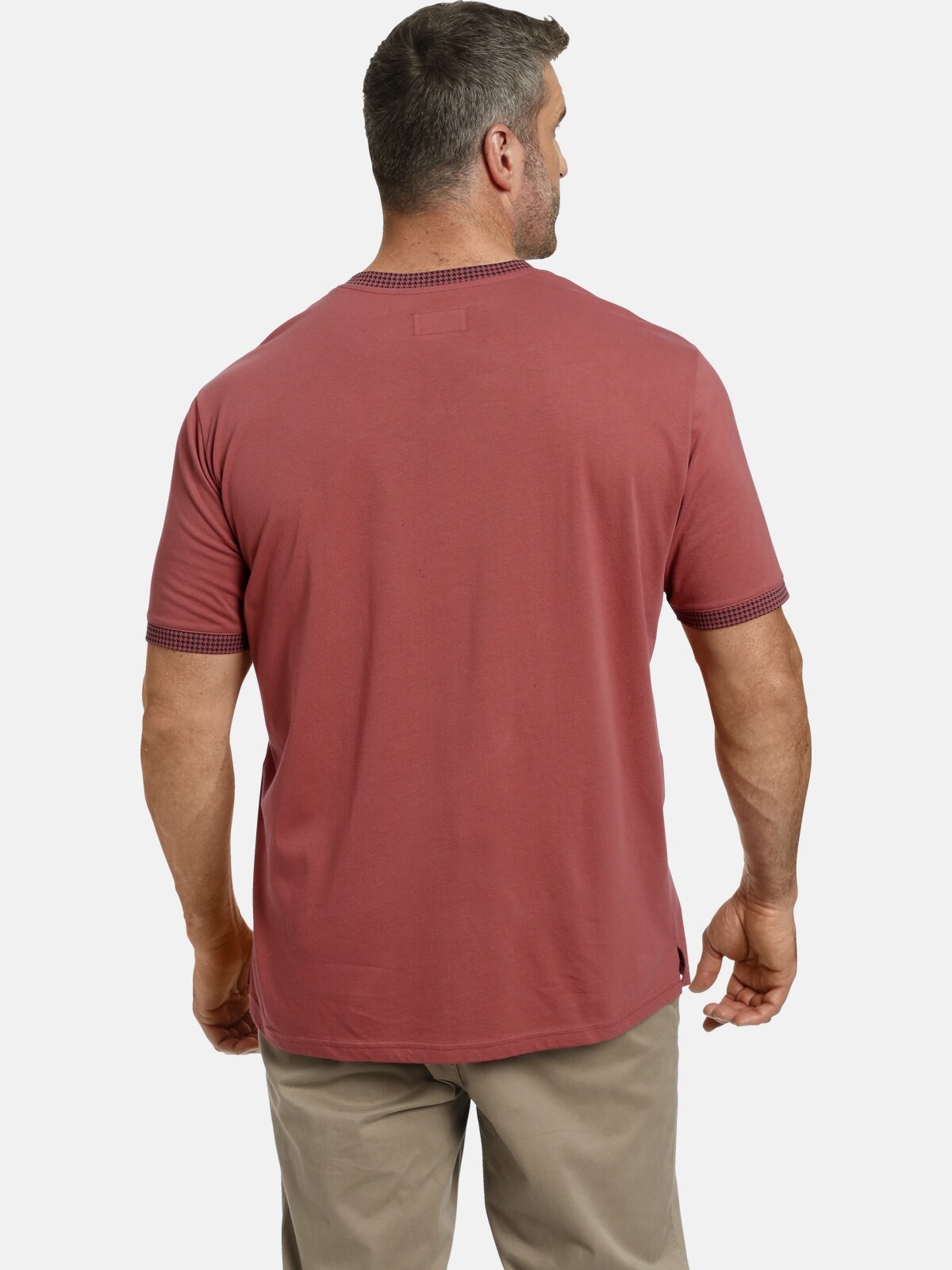 Charles Colby V-Shirt »T-Shirt EARL BERKANT«, (1 tlg.), mit Hahnentritt-Muster