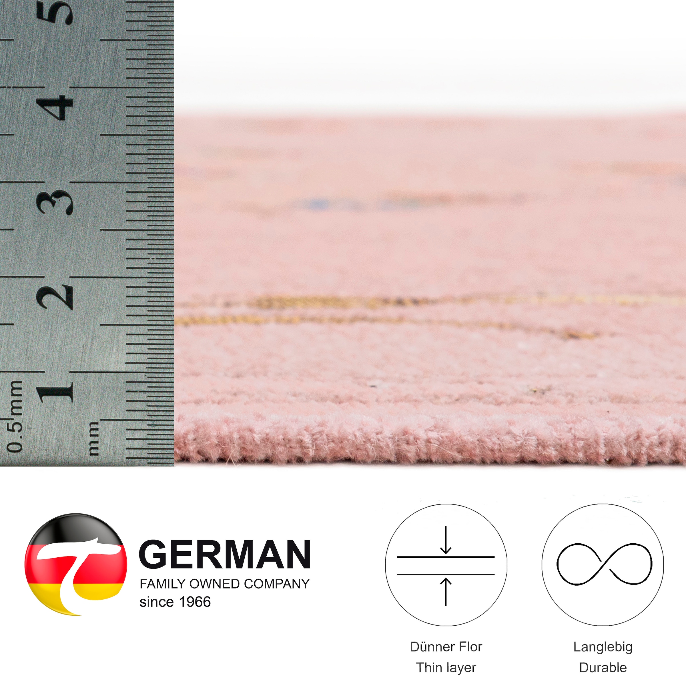 THEKO Teppich »Flomi Floral«, rechteckig, 3 mm Höhe, gewebt, Blumen Design, ideal im Wohnzimmer & Schlafzimmer
