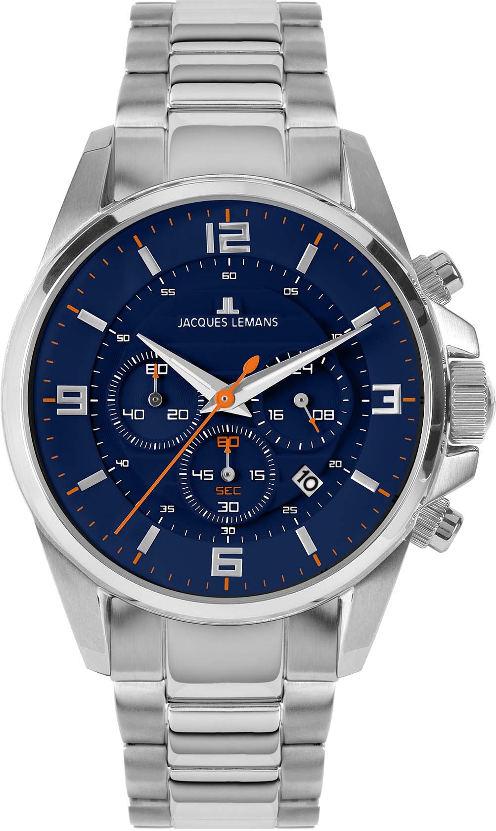 Jacques Lemans Chronograph »Liverpool, 1-2118F«, Quarzuhr, Armbanduhr, Herrenuhr, bis 10 bar wasserd., Silikonarmband