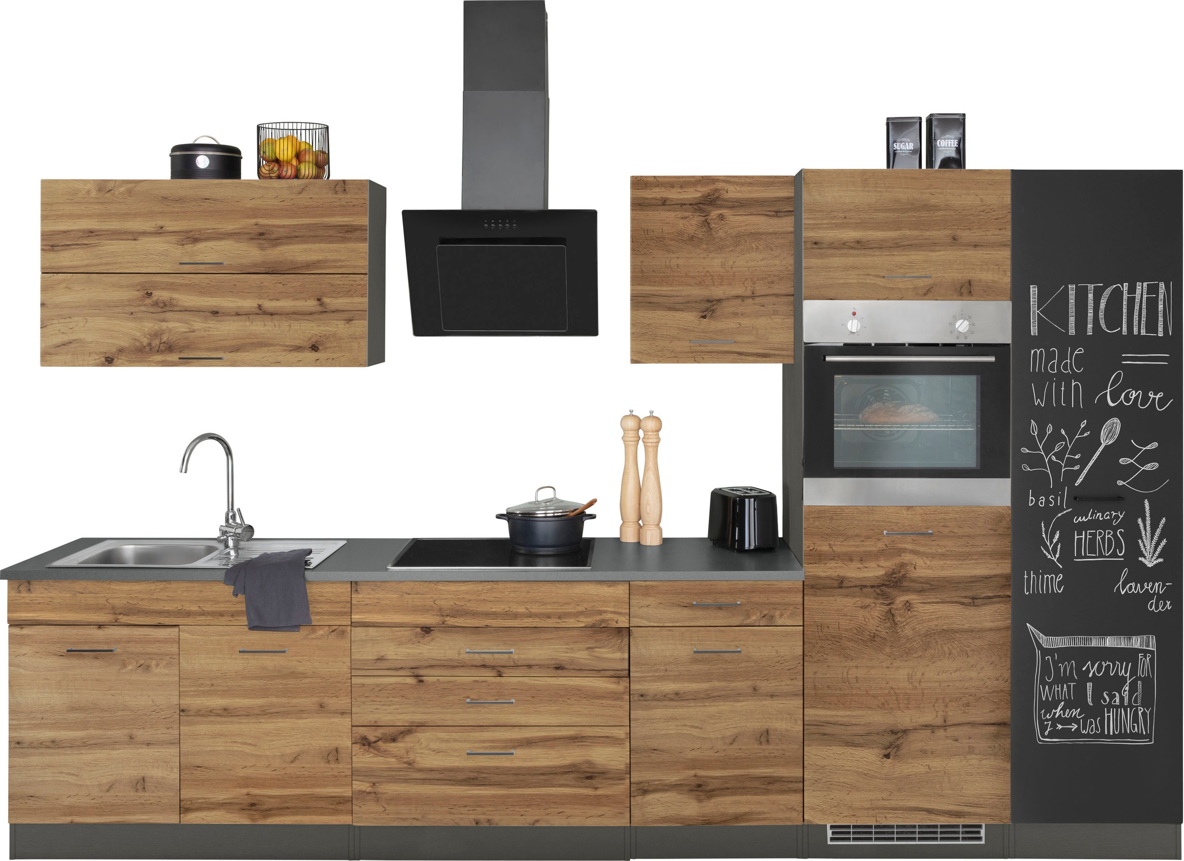 KOCHSTATION Küchenzeile »KS-Trier«, ohne E-Geräte, Breite 340 cm