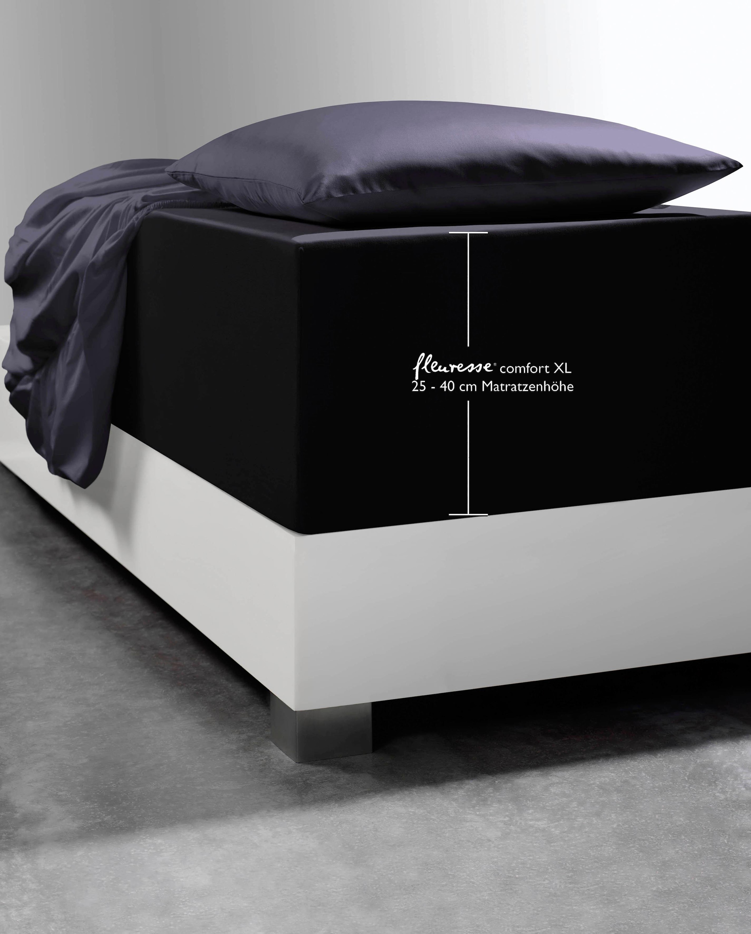 fleuresse Spannbettlaken »Comfort XL« Mako-Jersey, für Matratzen bis 40 cm Höhe, Bettlaken, Spannbetttuch