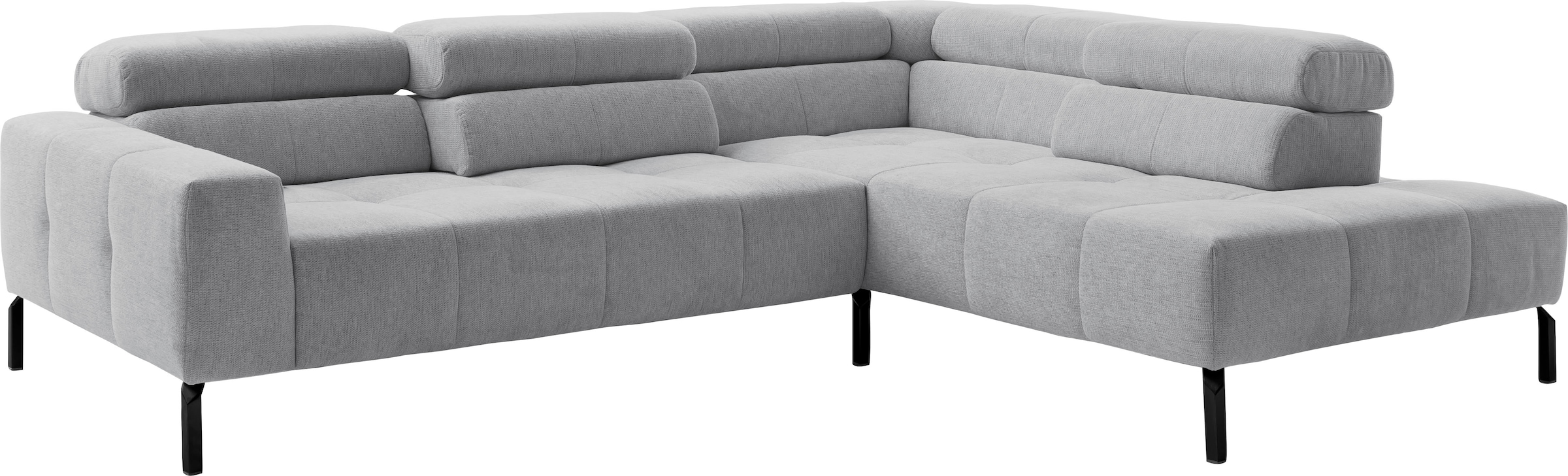 Home affaire Ecksofa »Claya Move, L-Form, Kopf- & Rückenverstellung, Breite 282 cm« Moderne Steppung, weicher Polsteraufbau & saugroboterfreundliche Höhe