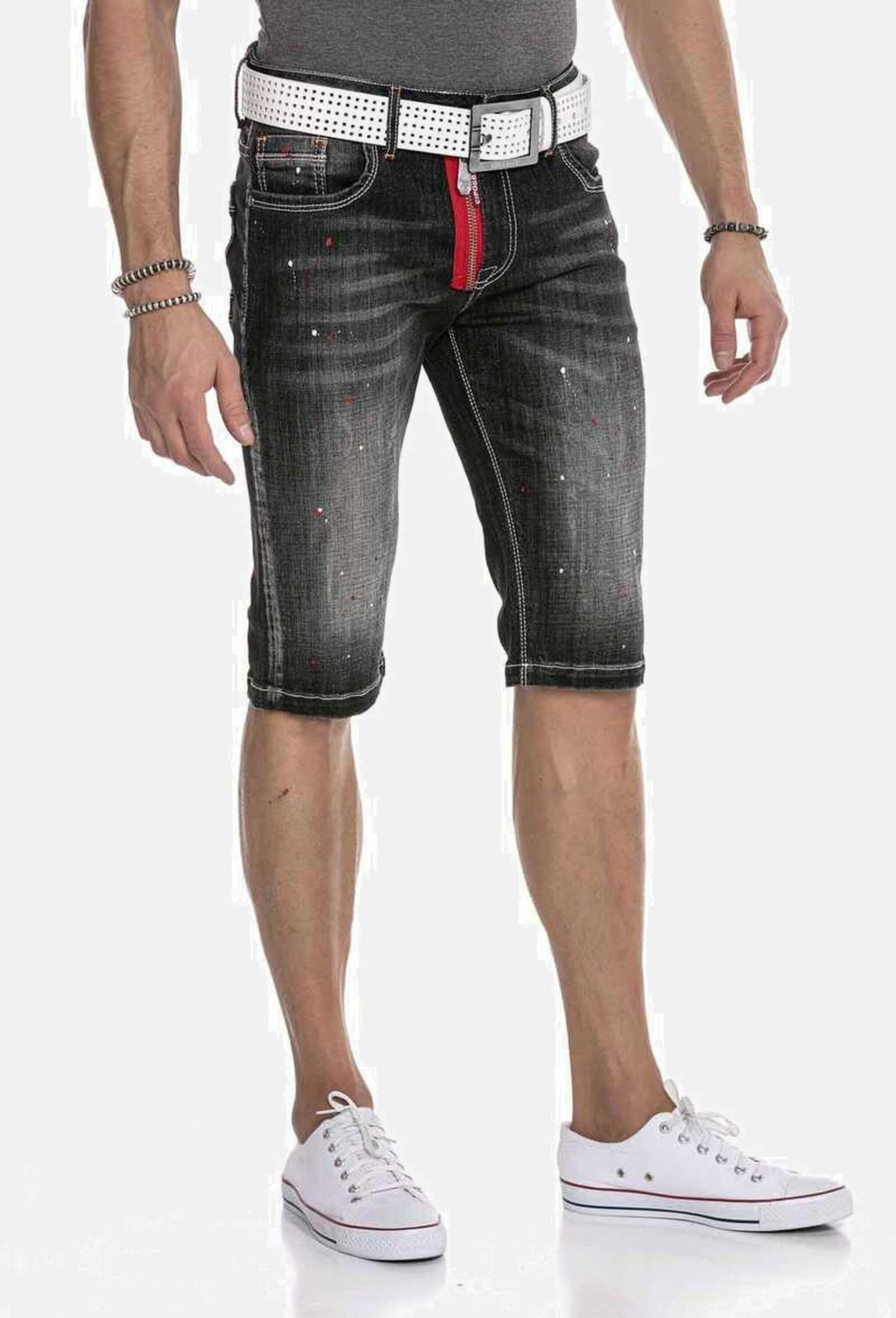 Cipo & Baxx Jeansbermudas »Cipo & Baxx Bermuda & Short« mit trendigen Farbklecksen, CK240