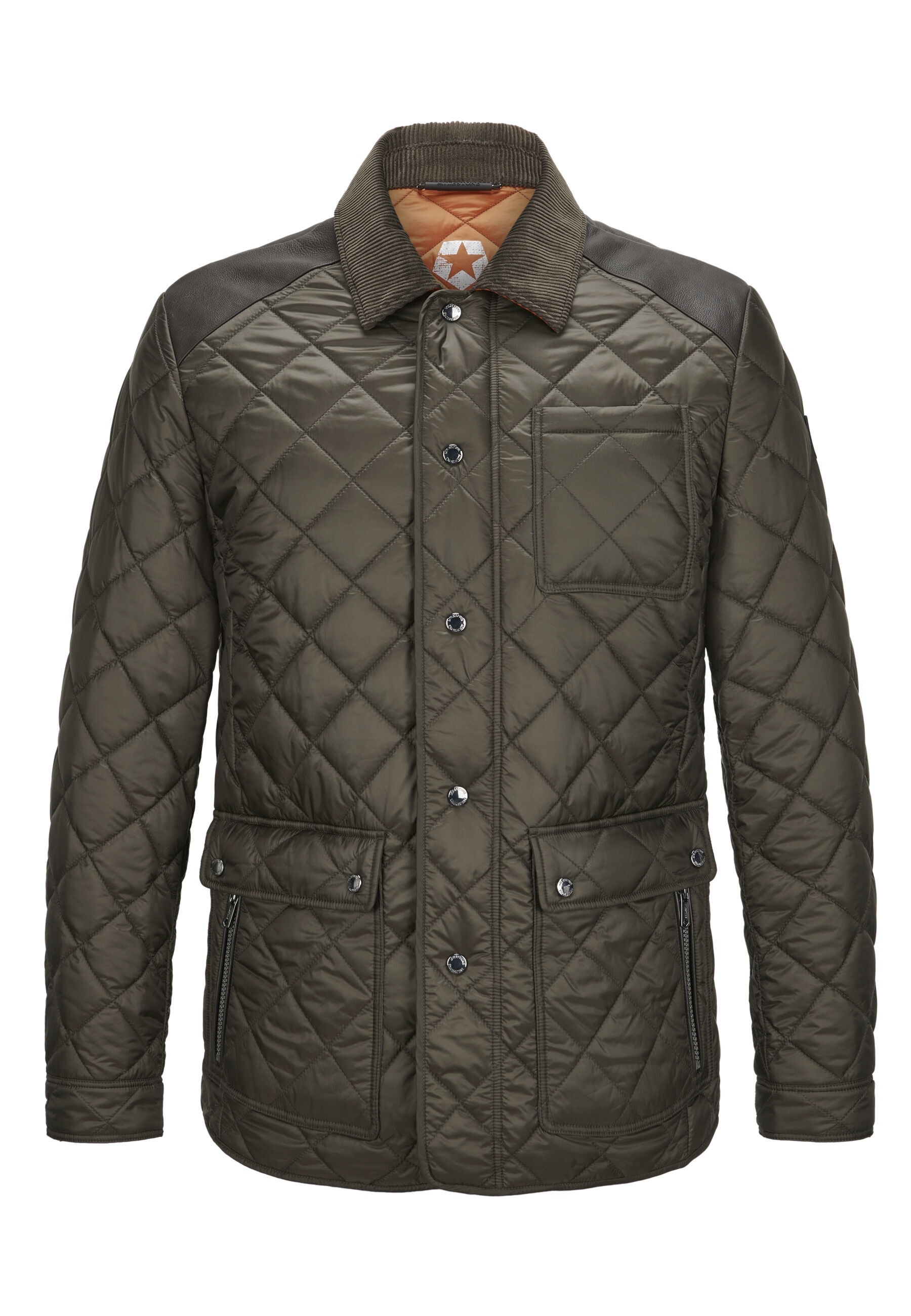 Milestone Steppjacke »MSSantos« ohne Kapuze Ledereinsätze an Schultern und Ellbogen