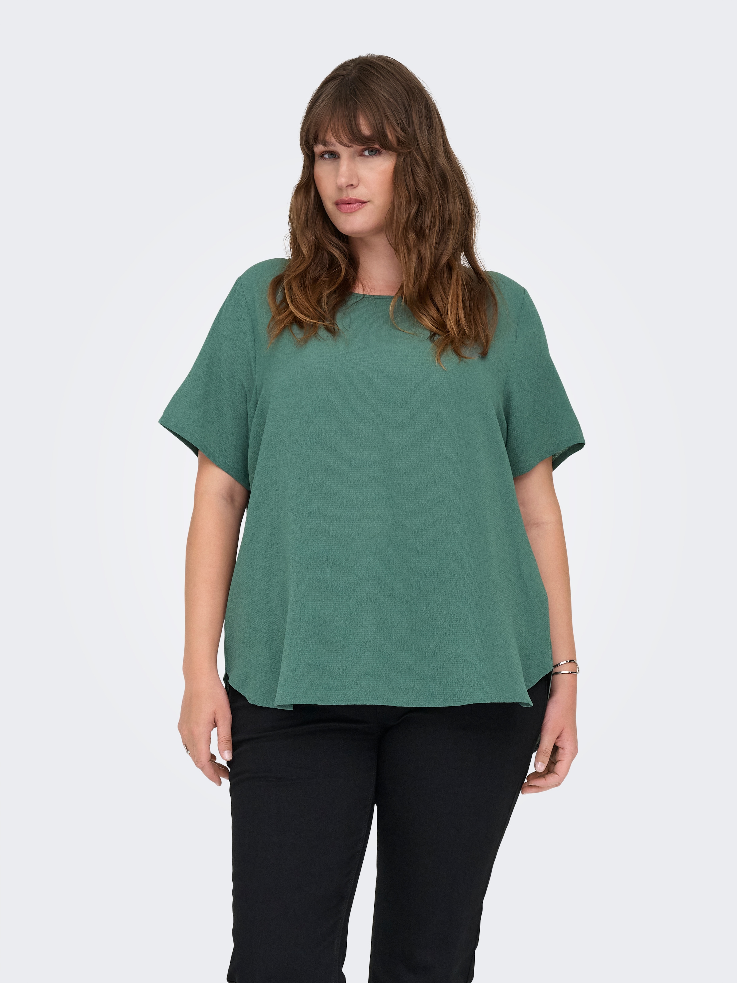 ONLY CARMAKOMA Shirtbluse »CARVICA SS TOP WVN NOOS« Materialmix, regular fit