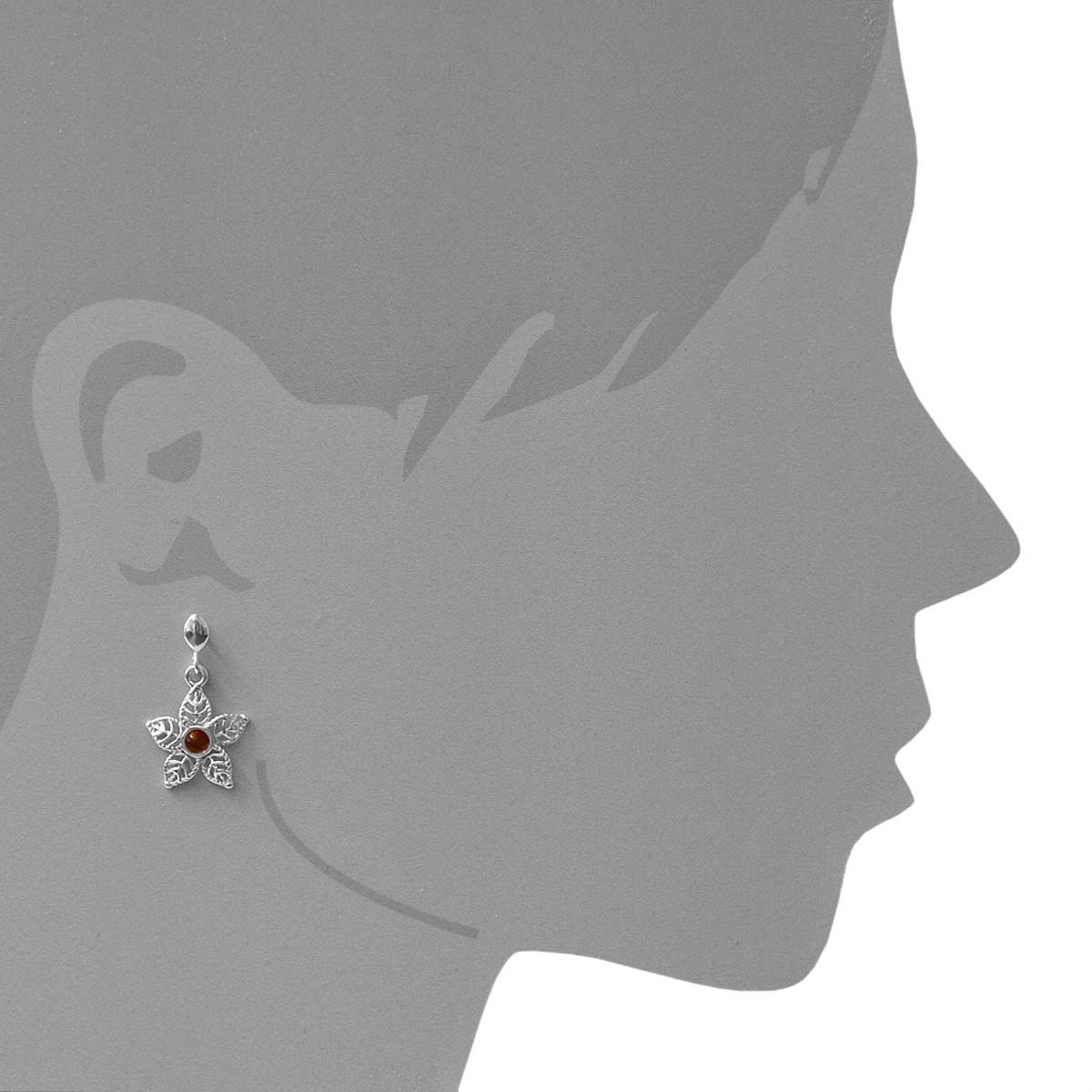 OSTSEE-SCHMUCK Paar Ohrhänger »- Blüte - Silber 925/000 - Bernstein«