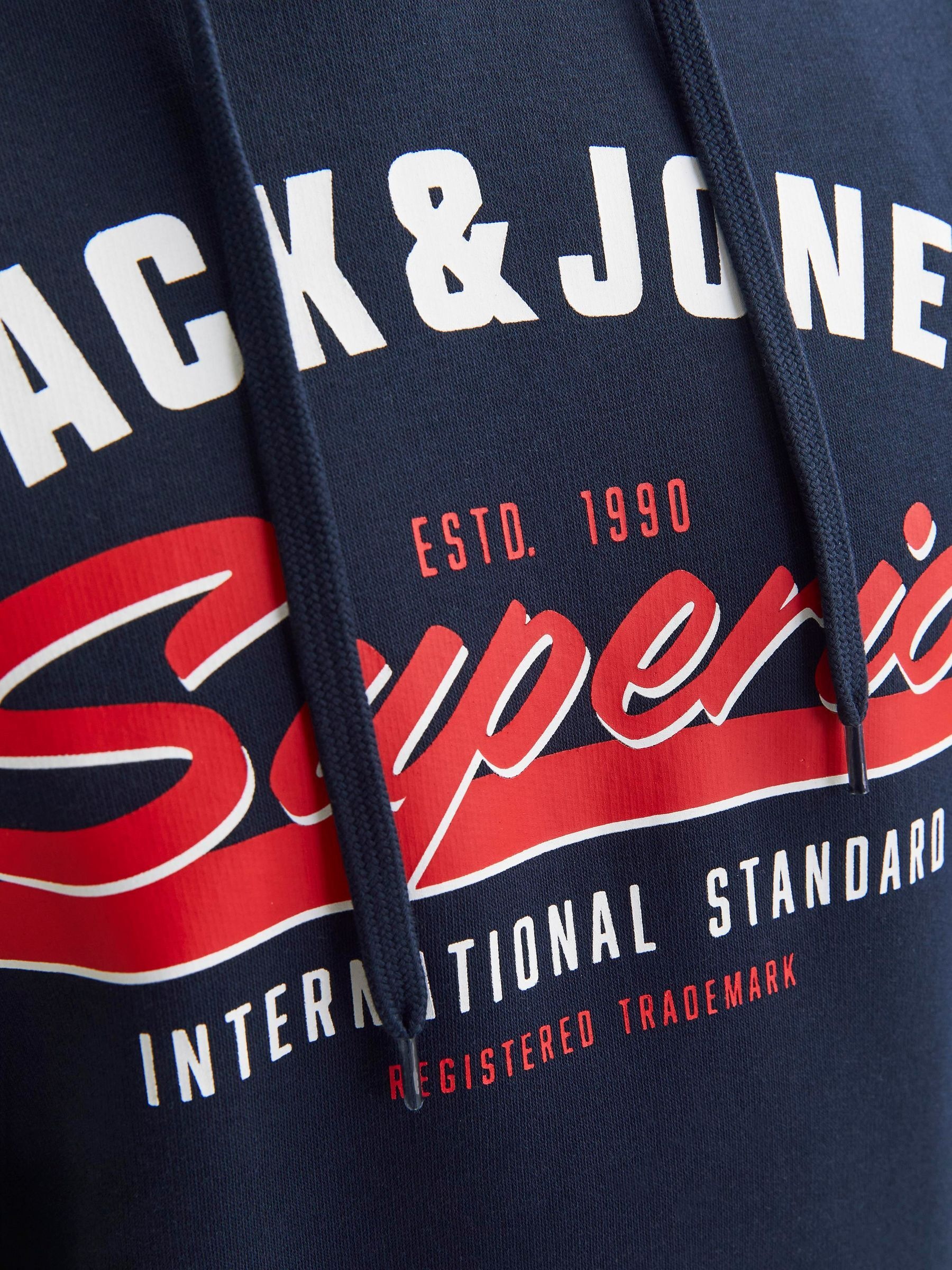 Jack & Jones PlusSize Hoodie »JJELOGO SWEAT HOOD 2 COL 24/25 NOOS PLS«, mit Logo Frontprint
