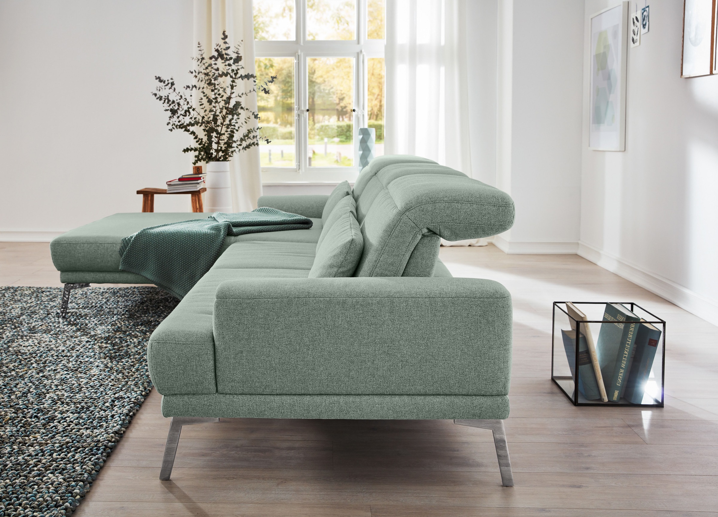 Musterring Ecksofa »MR 4580« mit Kopf- und Sitztiefenverstellung, Metallfuß chrom, 288 x 193/220cm