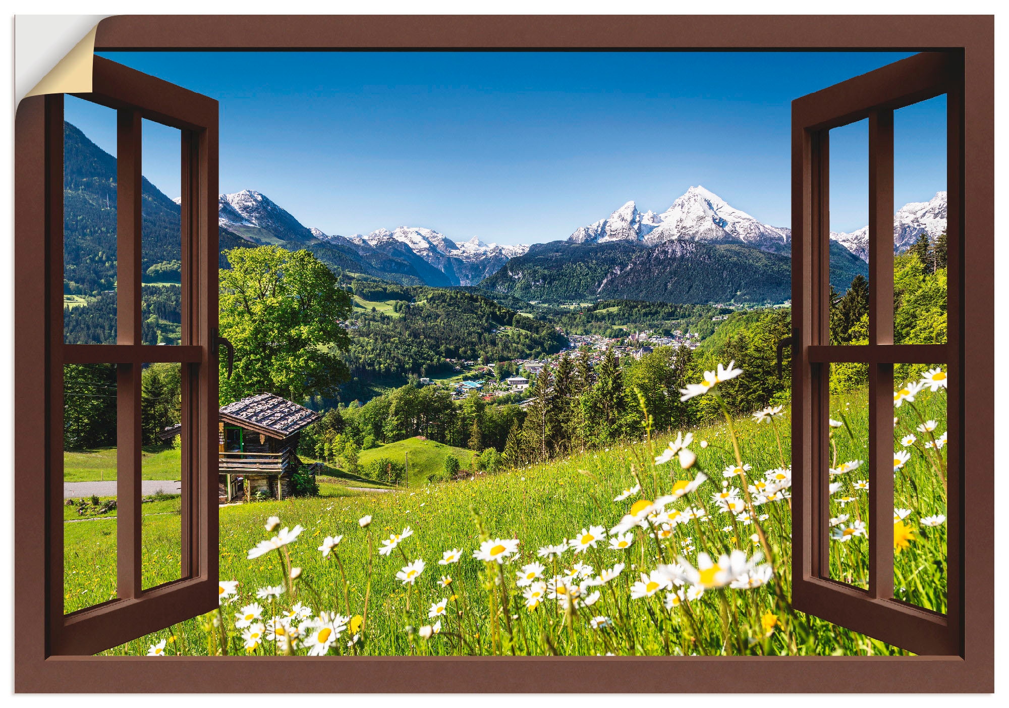 Artland Wandbild »Fensterblick Bayerischen Alpen«, Berge, (1 St.) online  bei OTTO