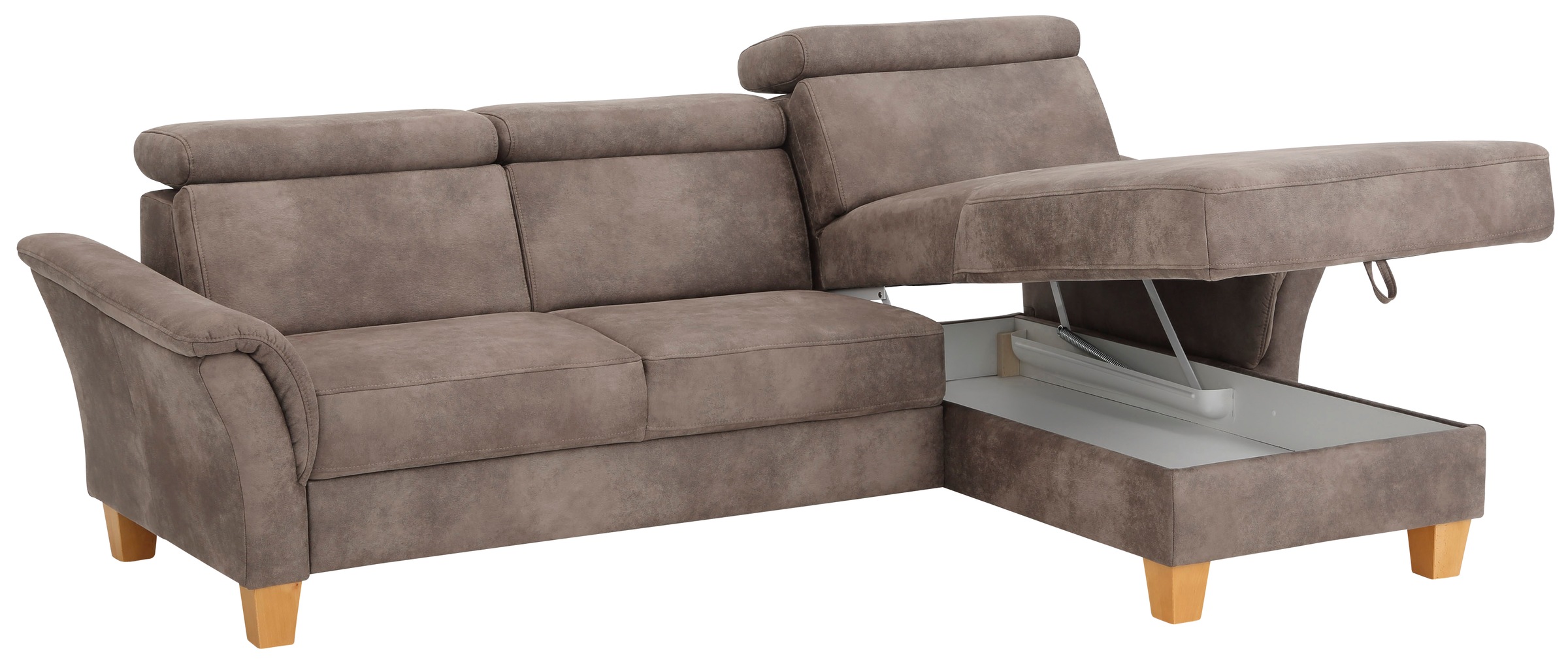 Home affaire Ecksofa »Conville L-Form«, Federkern, wahlweise mit Bettfunktion und Bettkasten bzw. Stauraum