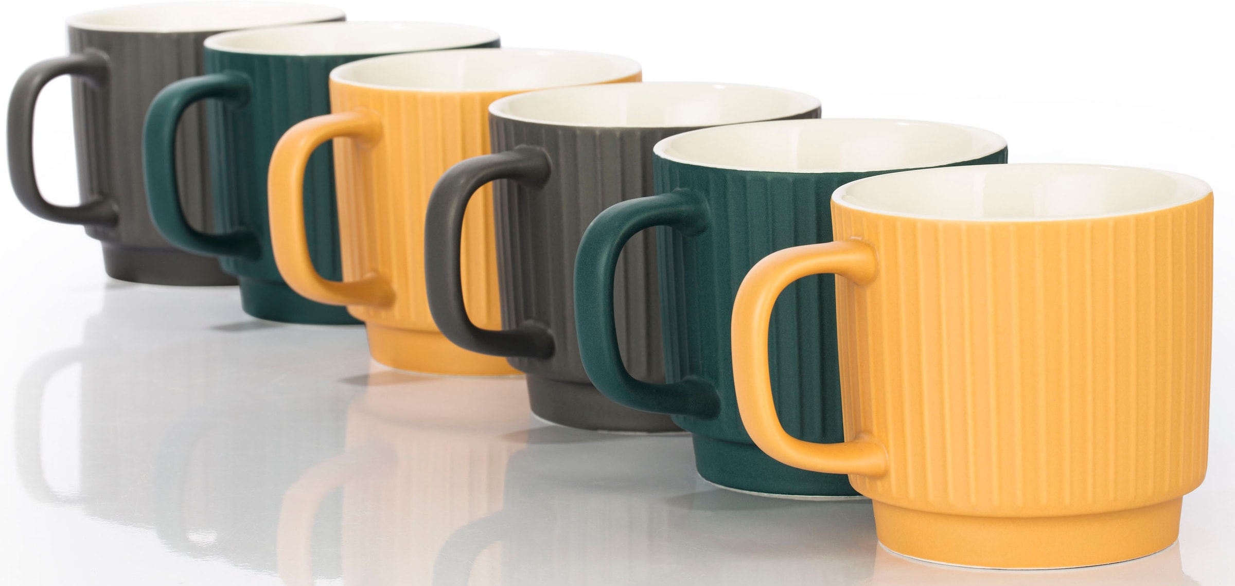 Retsch Arzberg Becher »NATURE« reliefiertes Porzellan mit kleinem Standfuß in topaktuellen Farben