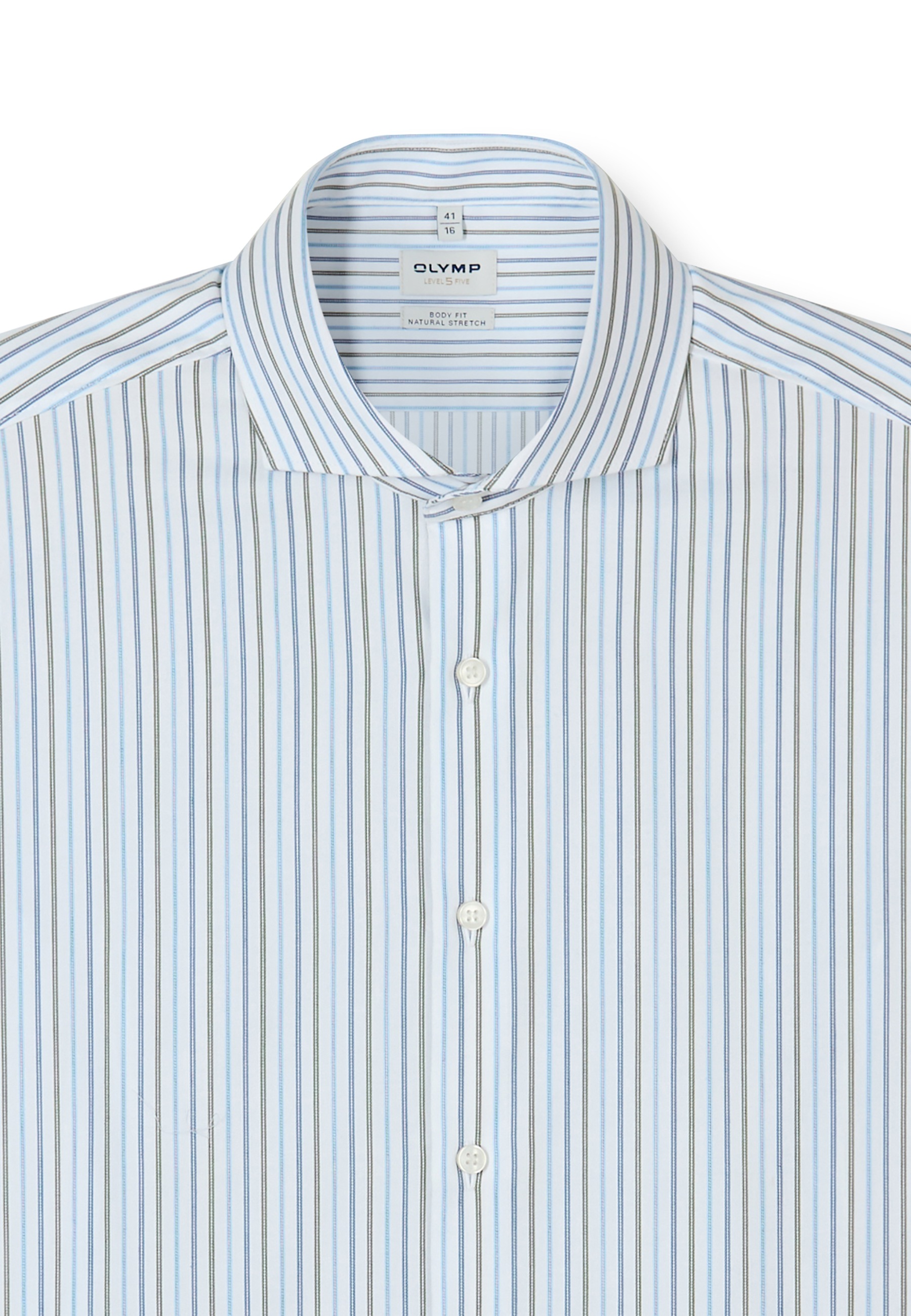OLYMP Langarmhemd »Level Five« Businesshemd, body fit, Haifischkragen, gestreift