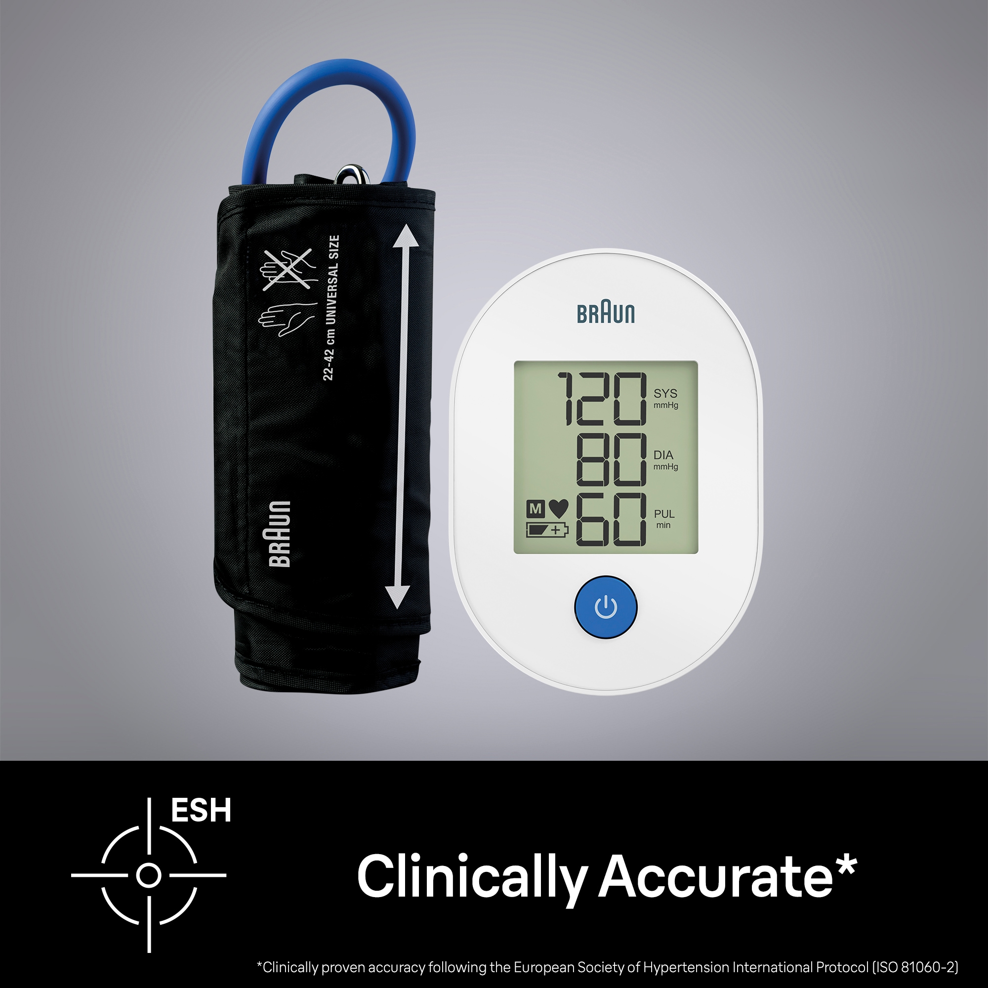 Braun Oberarm-Blutdruckmessgerät »ExactFit 1E BUA4000EU«, Einfache Bedienung, leicht ablesebares Display, Universalmanschette