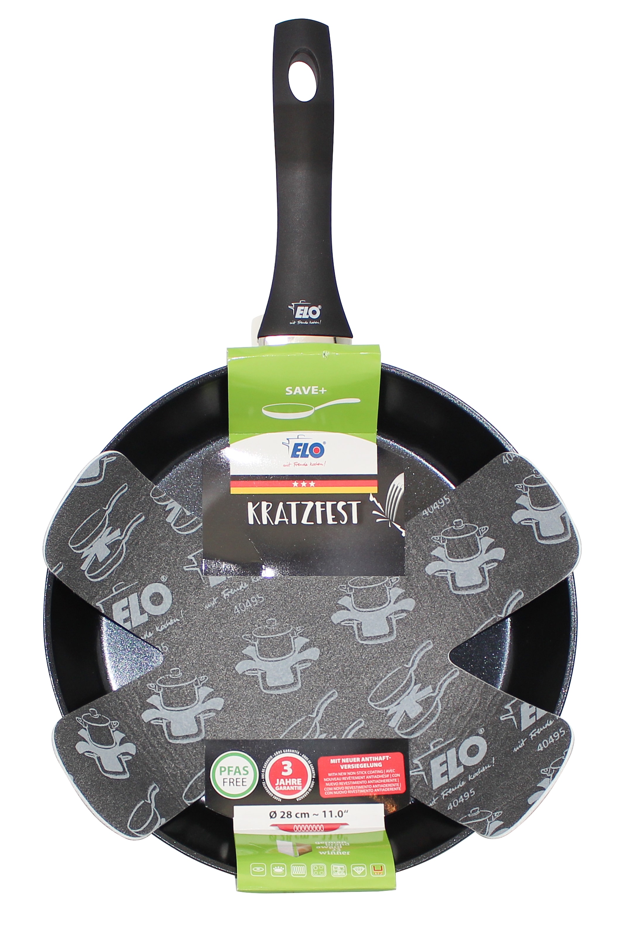 Elo Bratpfanne »Save+ 28cm«, Aluminium, (1 tlg., 1 Bratpfanne, 1 Stapelschutz), Induktion