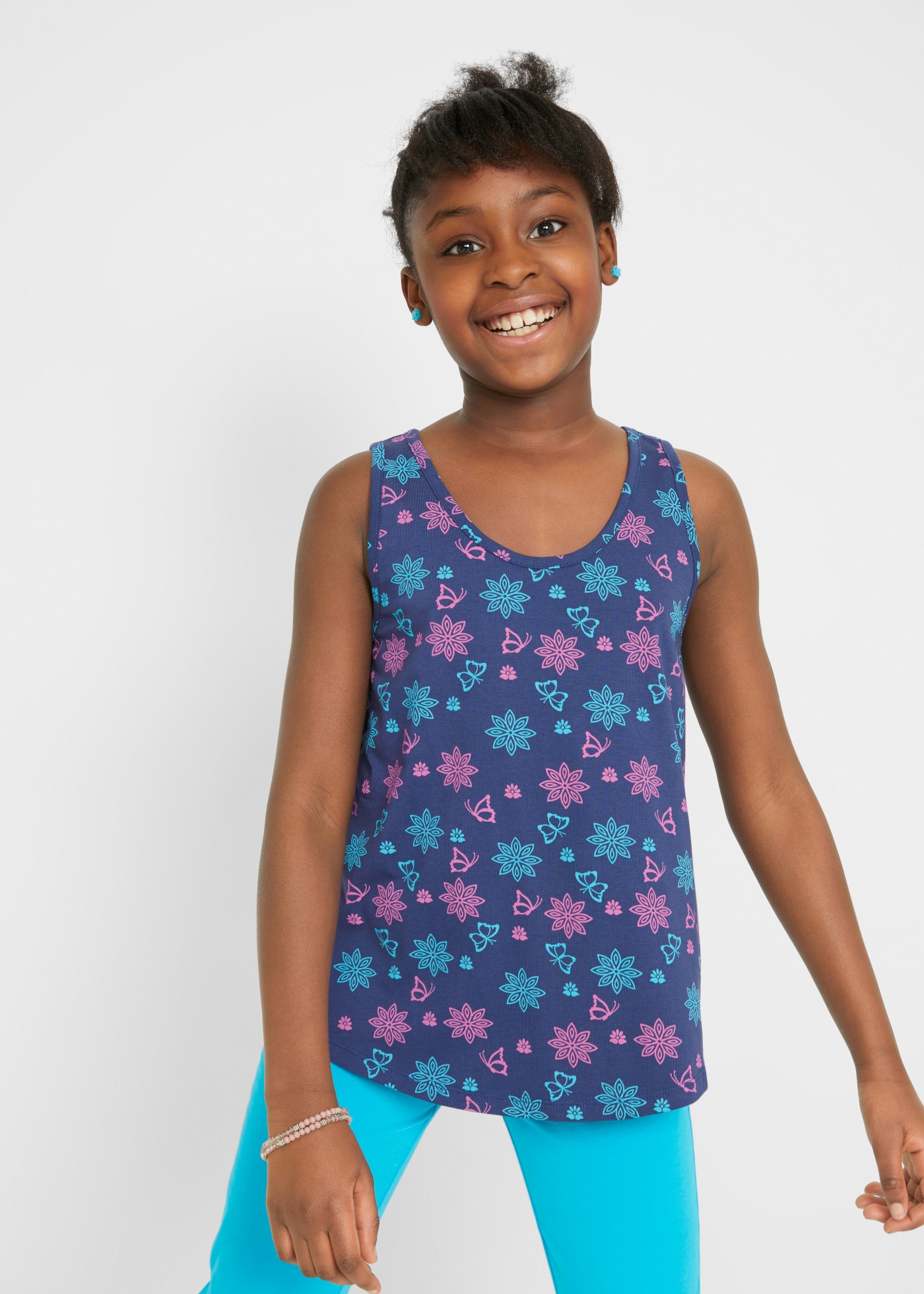 bonprix Shirttop Packung, 2er,  ärmelloses Design, lockere Passform, aus Baumwoll-Elasthan-Mix