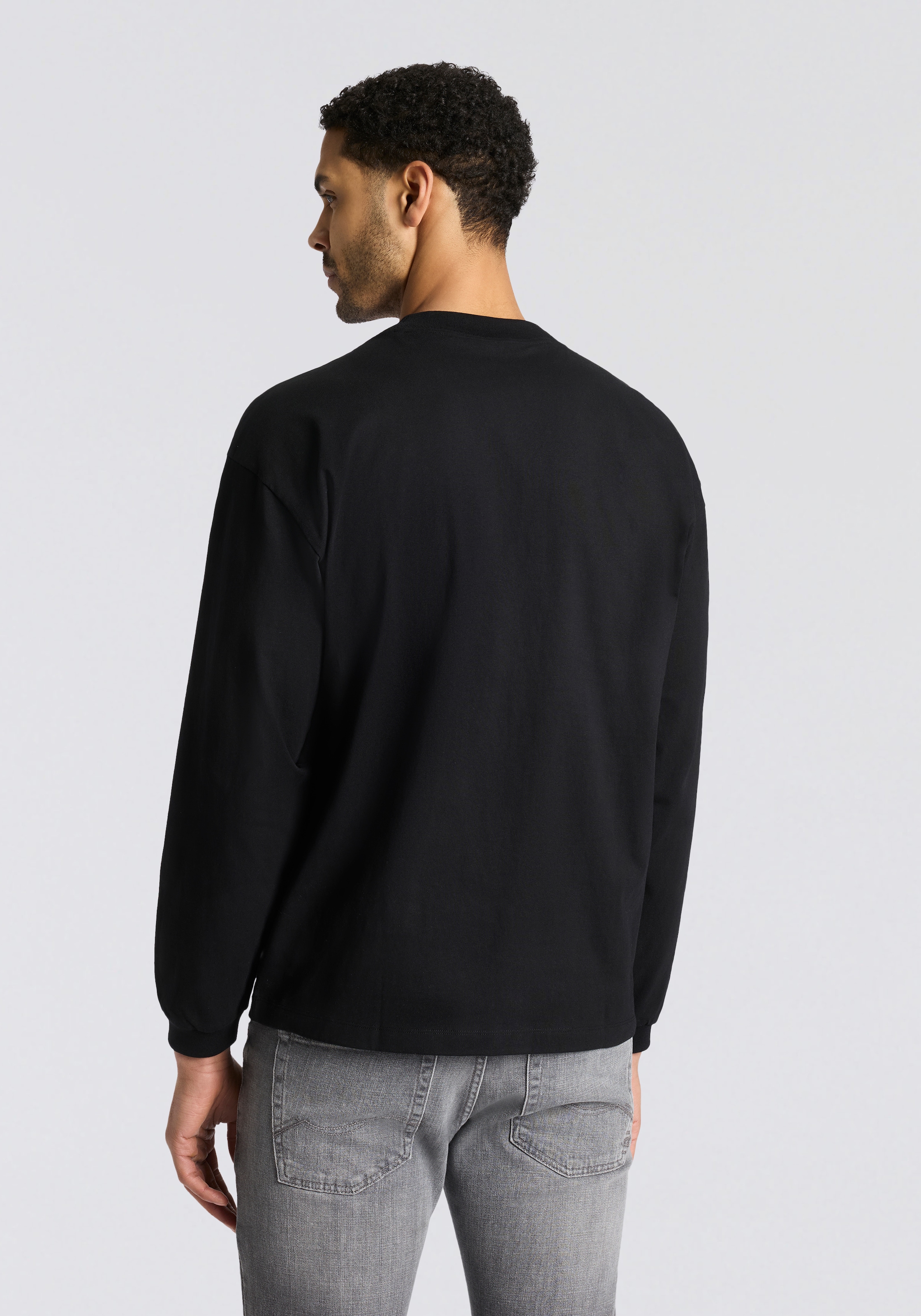 HUGO Langarmshirt »Daposo« Rundhalsausschnitt, Relaxed Fit, Ärmelbündchen