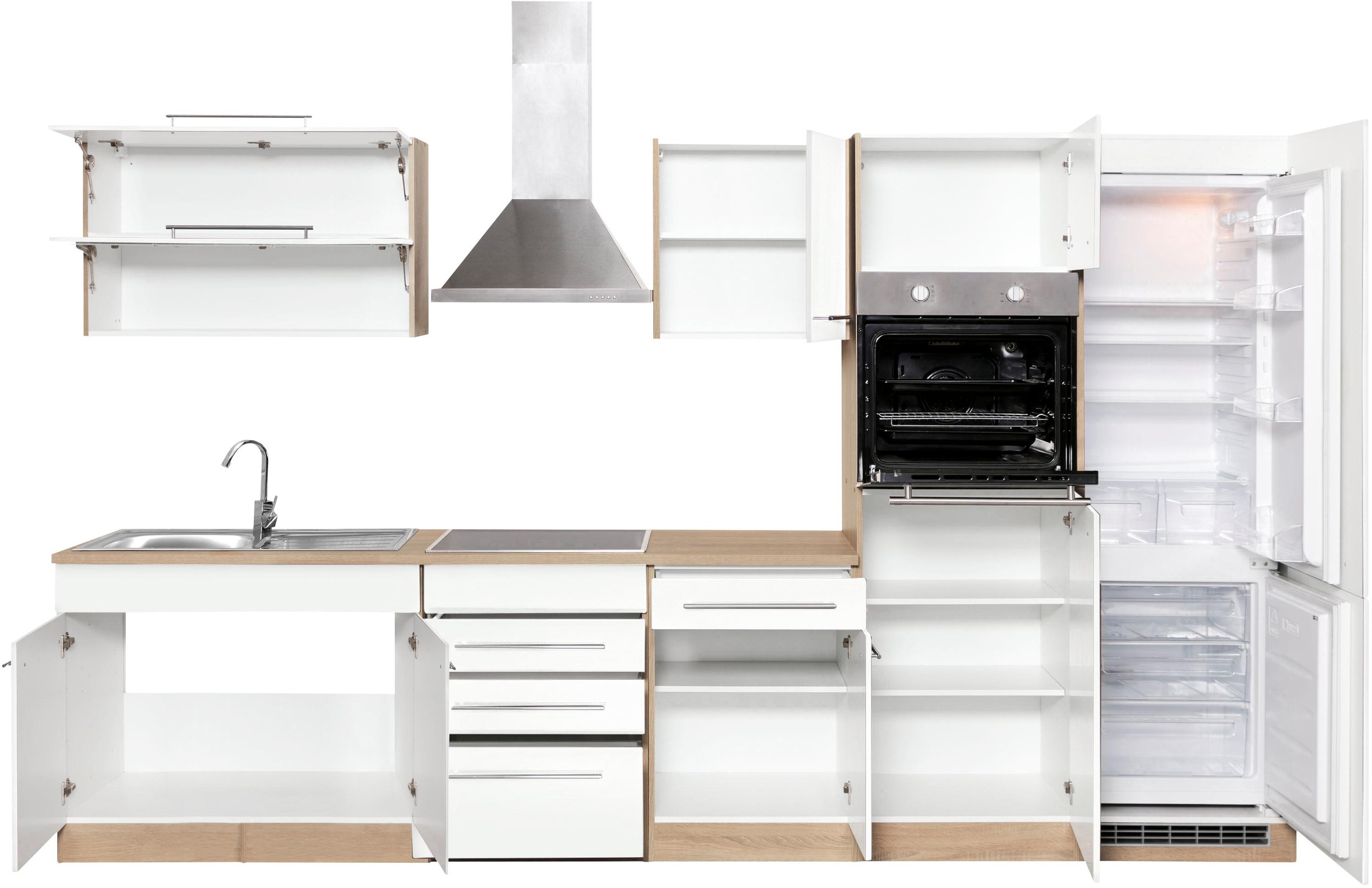 KOCHSTATION Küchenzeile »KS-Eton« ohne E-Geräte, Breite 330 cm