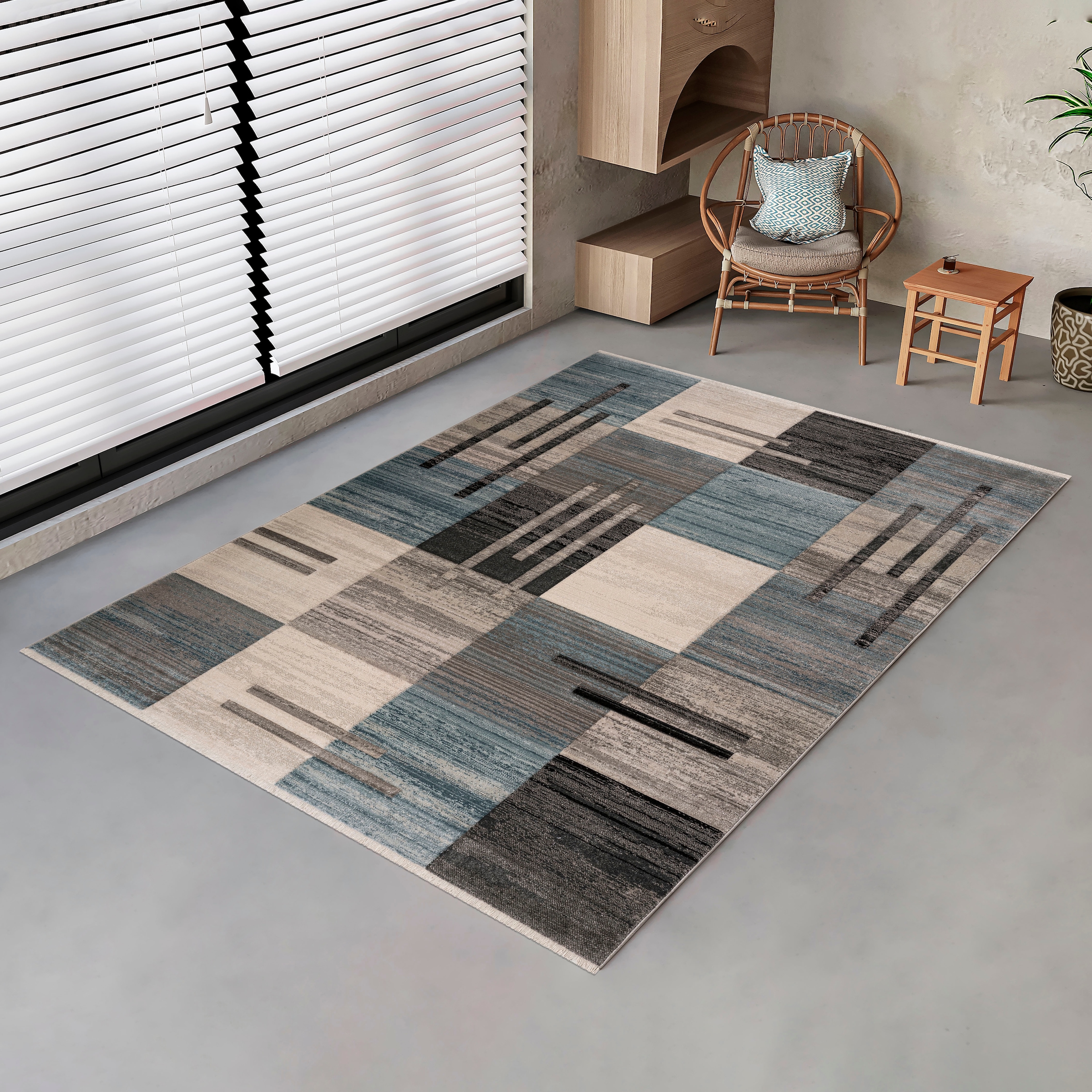my home Teppich »Beliz«, rechteckig, Design, OTTO-Shop Kurzflor, Wohnzimmer 3D- Konturenschnitt, im mit