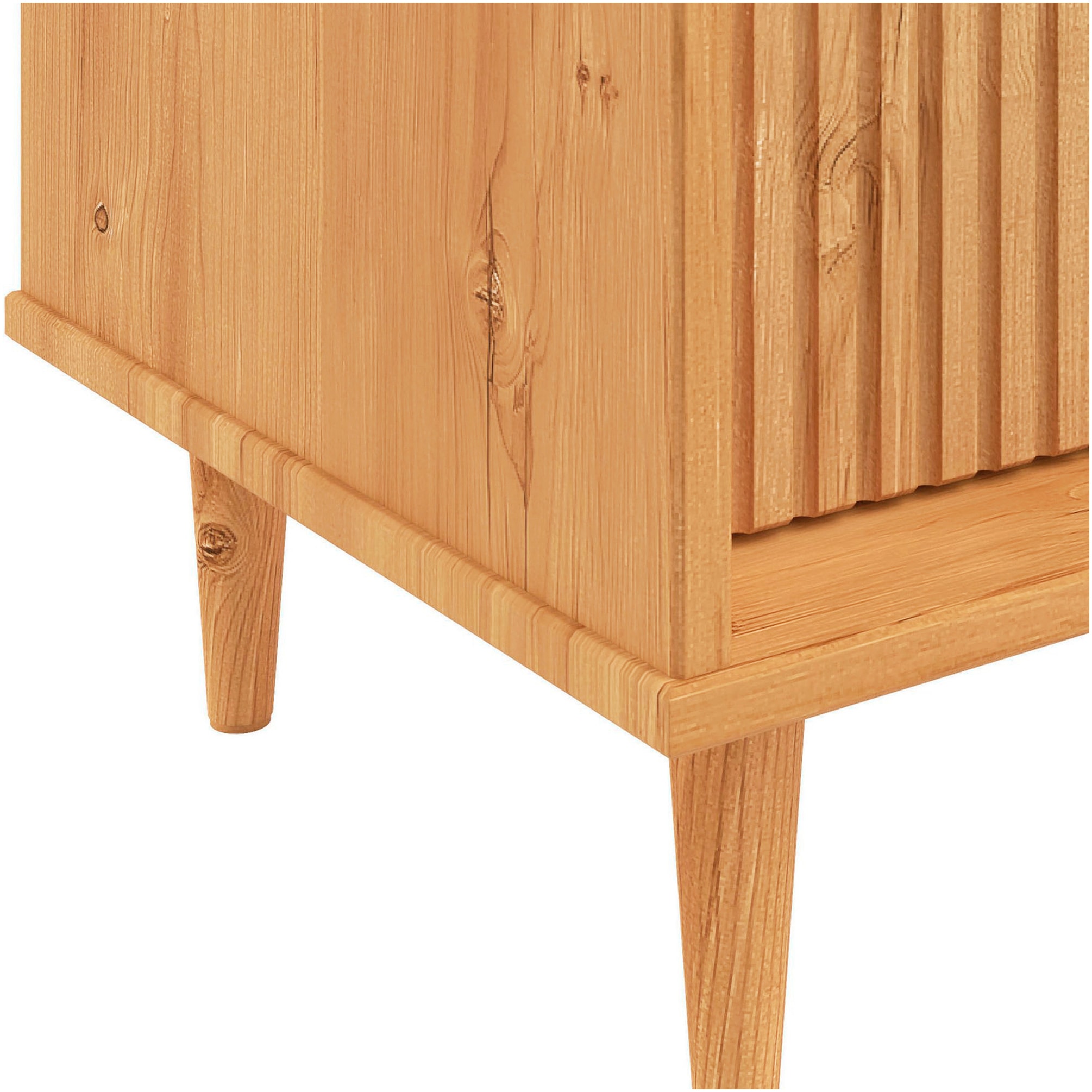 OTTO home Lowboard »Malmedy  Front mit gefrästen Rillen« TV-Kommode aus massivem Kiefernholz, Push-to-open, Breite 180 cm