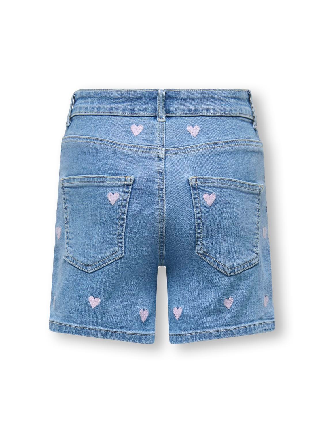 KIDS ONLY Jeansshorts »KOGJUICY HEART EMB SHORTS DNM« mit Allover-Stickerei