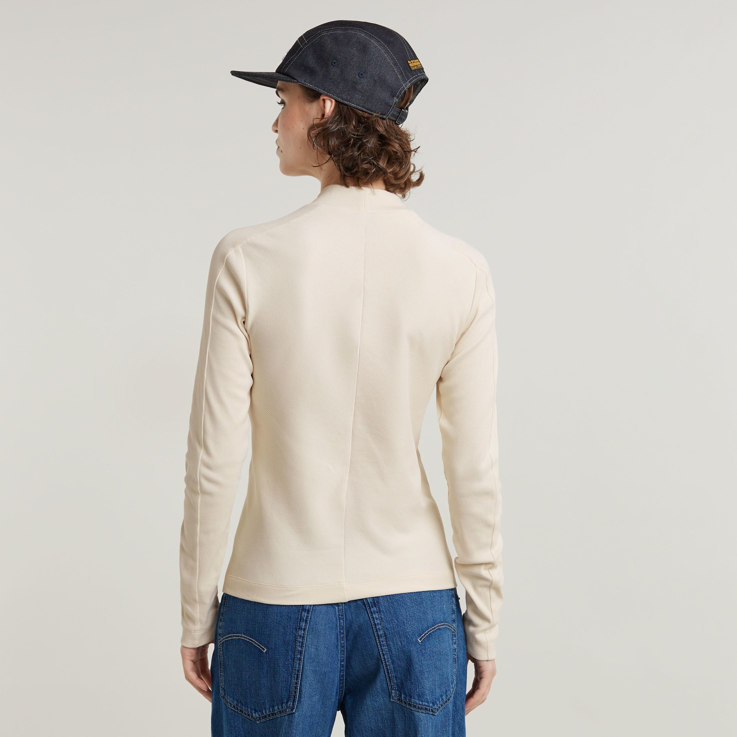G-STAR Longsleeve »Rib Mock Top«, mit Markenschriftzug am Kragen