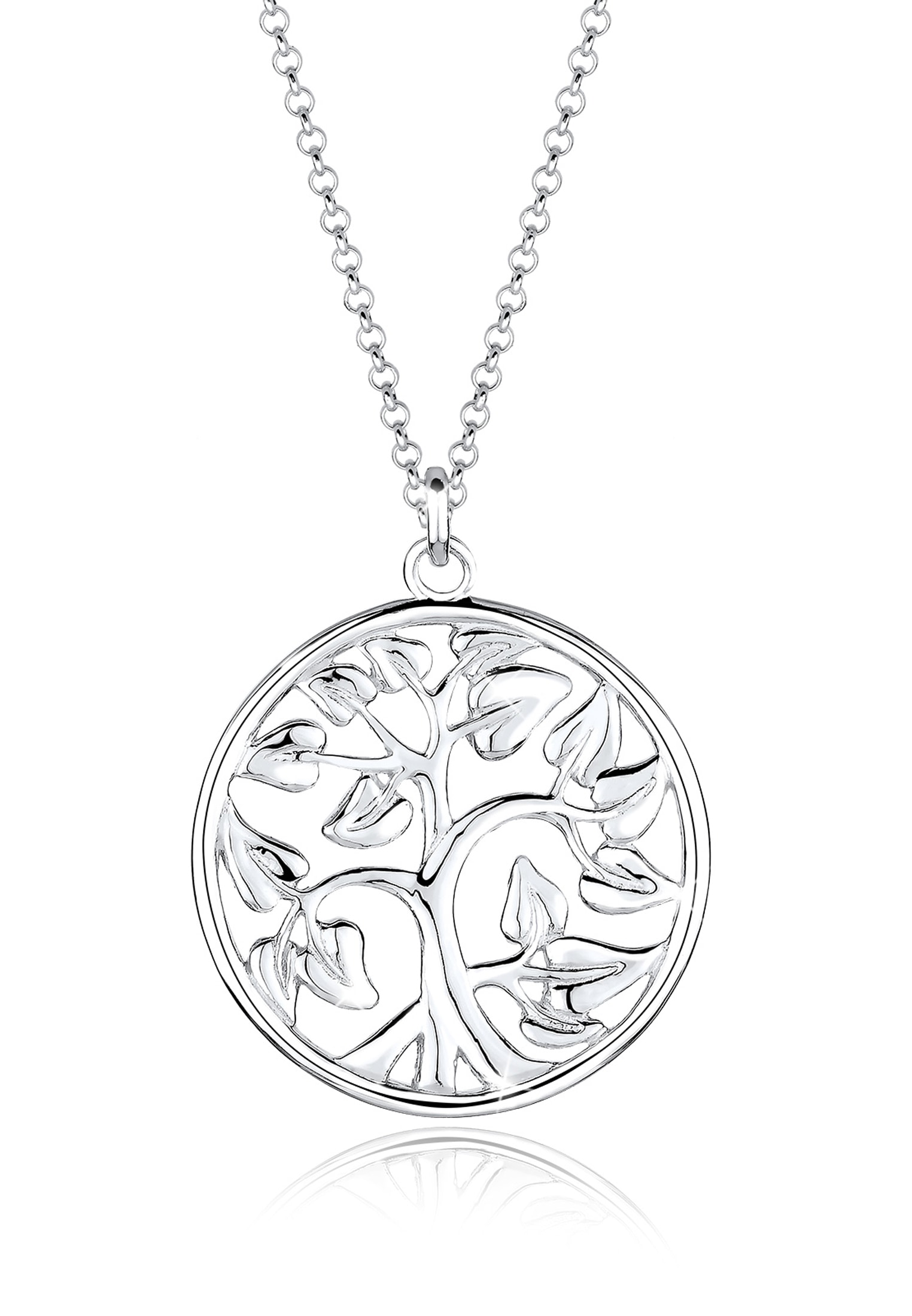 Elli Lange Kette »Halskette Tree of Life Lebensbaum Floral 925 Silber«