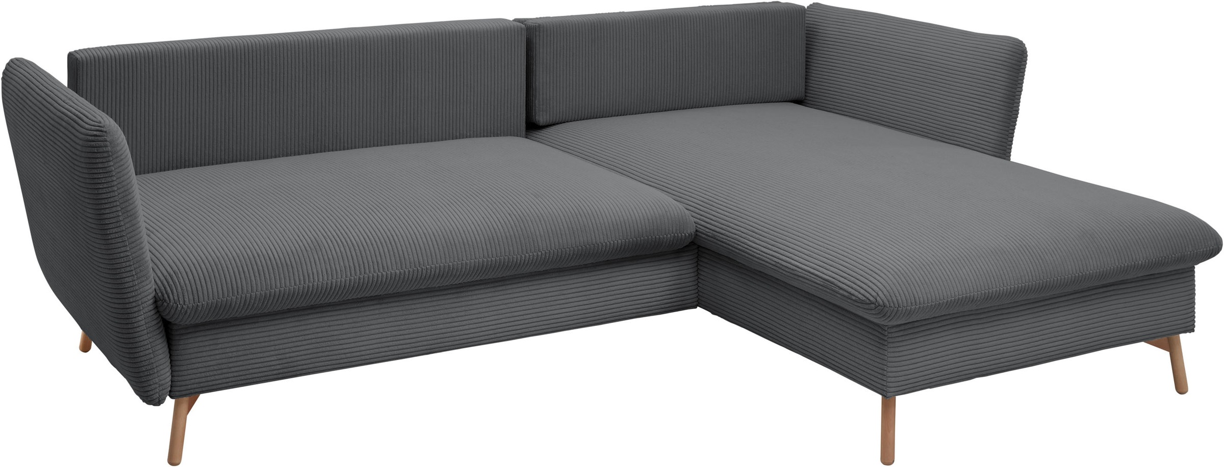 andas Ecksofa »MERLE, 258 cm, L-Form, traumhafter Cord,«, mit Bettfunktion und Bettkasten, Liegefläche 224 x 139