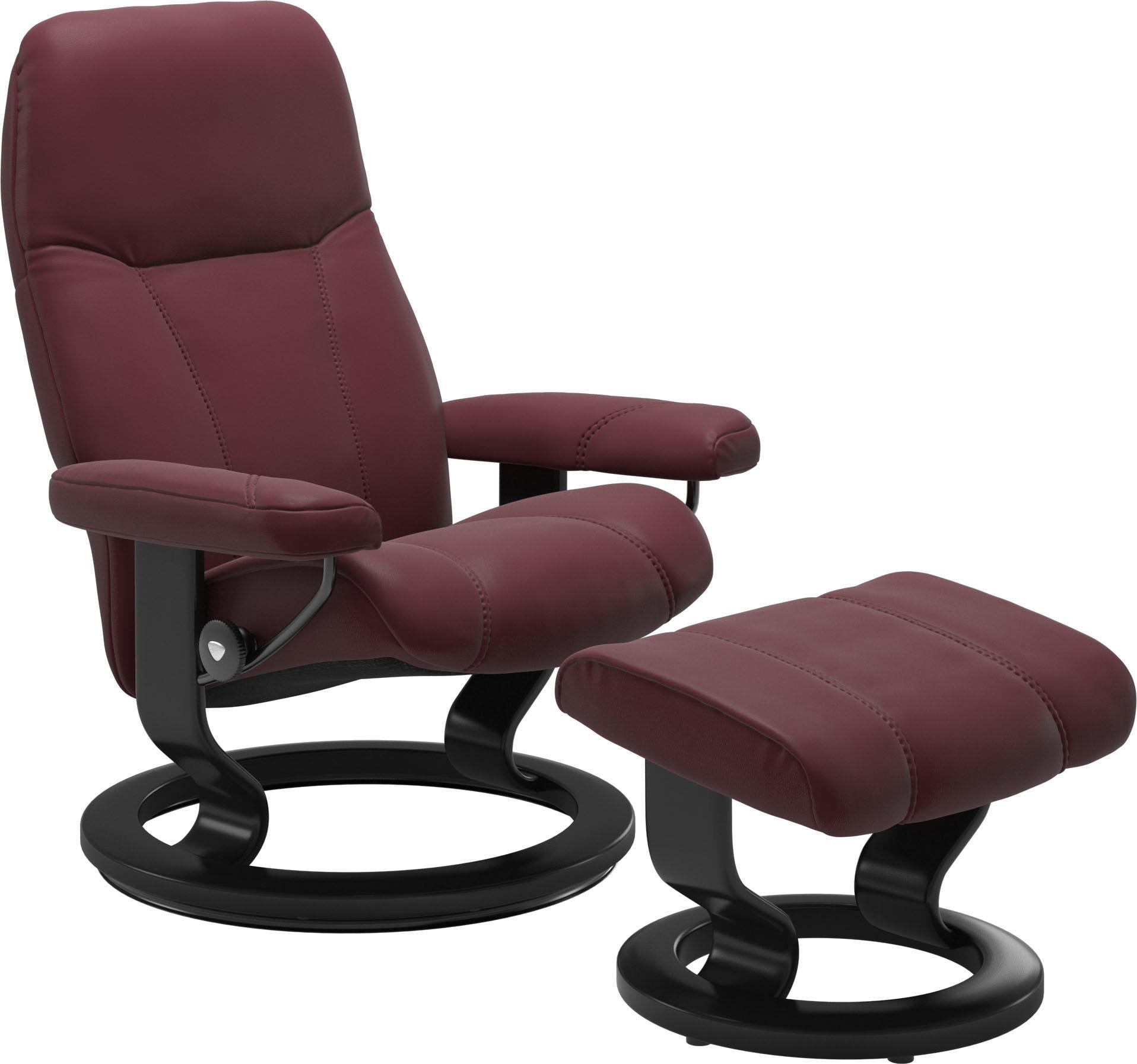 Stressless® Relaxsessel »Consul« Set, Relaxsessel mit Hocker,  mit Hocker, mit Classic Base, Größe M, Gestell Schwarz