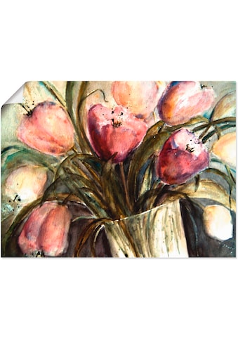 Wandbild »Lila Tulpen in Vase«, Blumen, (1 St.)