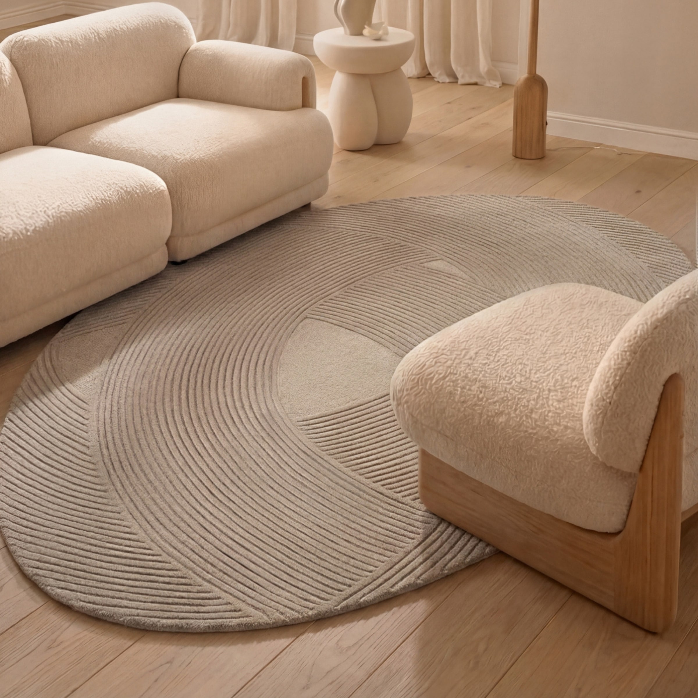 Ted Baker Wollteppich »Wollteppich Victoria« rechteckig 18 mm Höhe Naturteppich Wolle, Hoch-Tief-Design, Wohnzimmer, Schlafzimmer