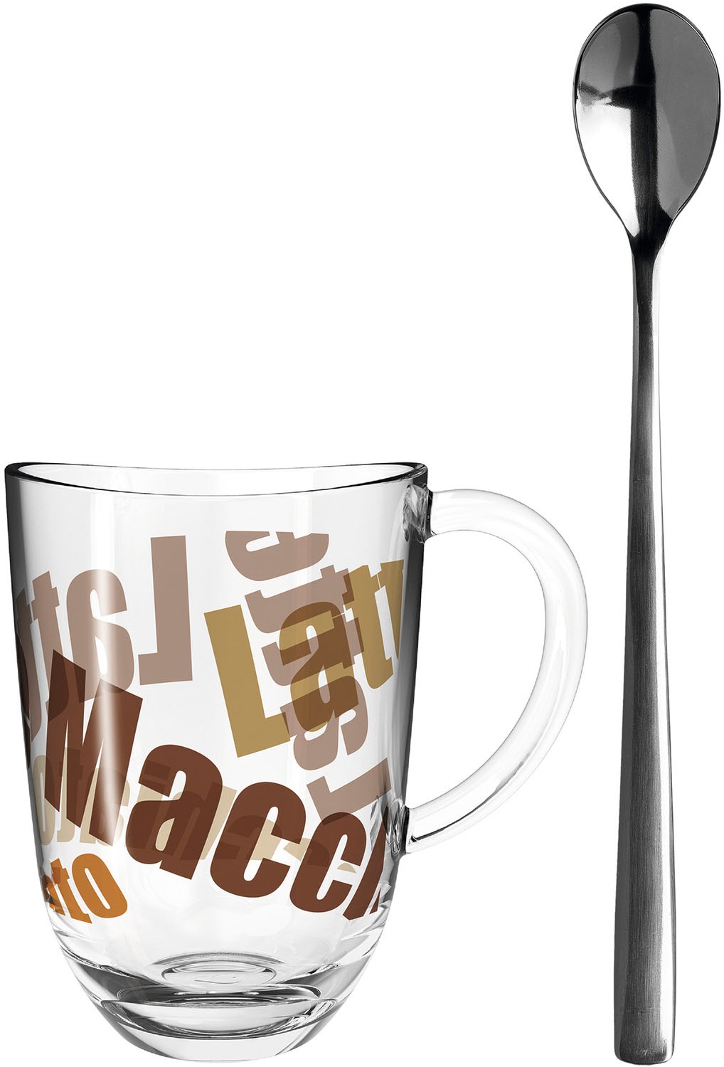 LEONARDO Latte-Macchiato-Tasse »NAPOLI«, 4tlg. Set: 2 Tassen und 2 Löffel
