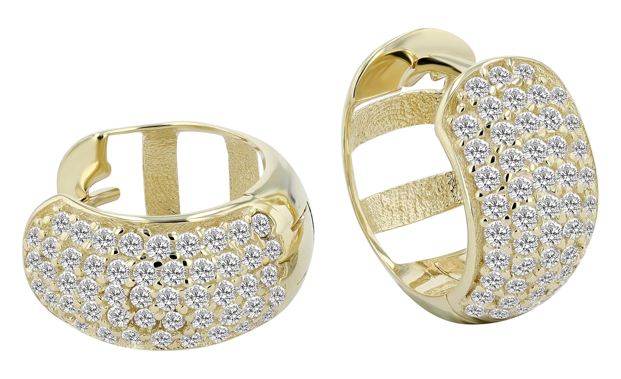 Adelia´s Paar Creolen »Damen Ohrringe ¿ Creole aus 333 Gold mit Zirkonia«