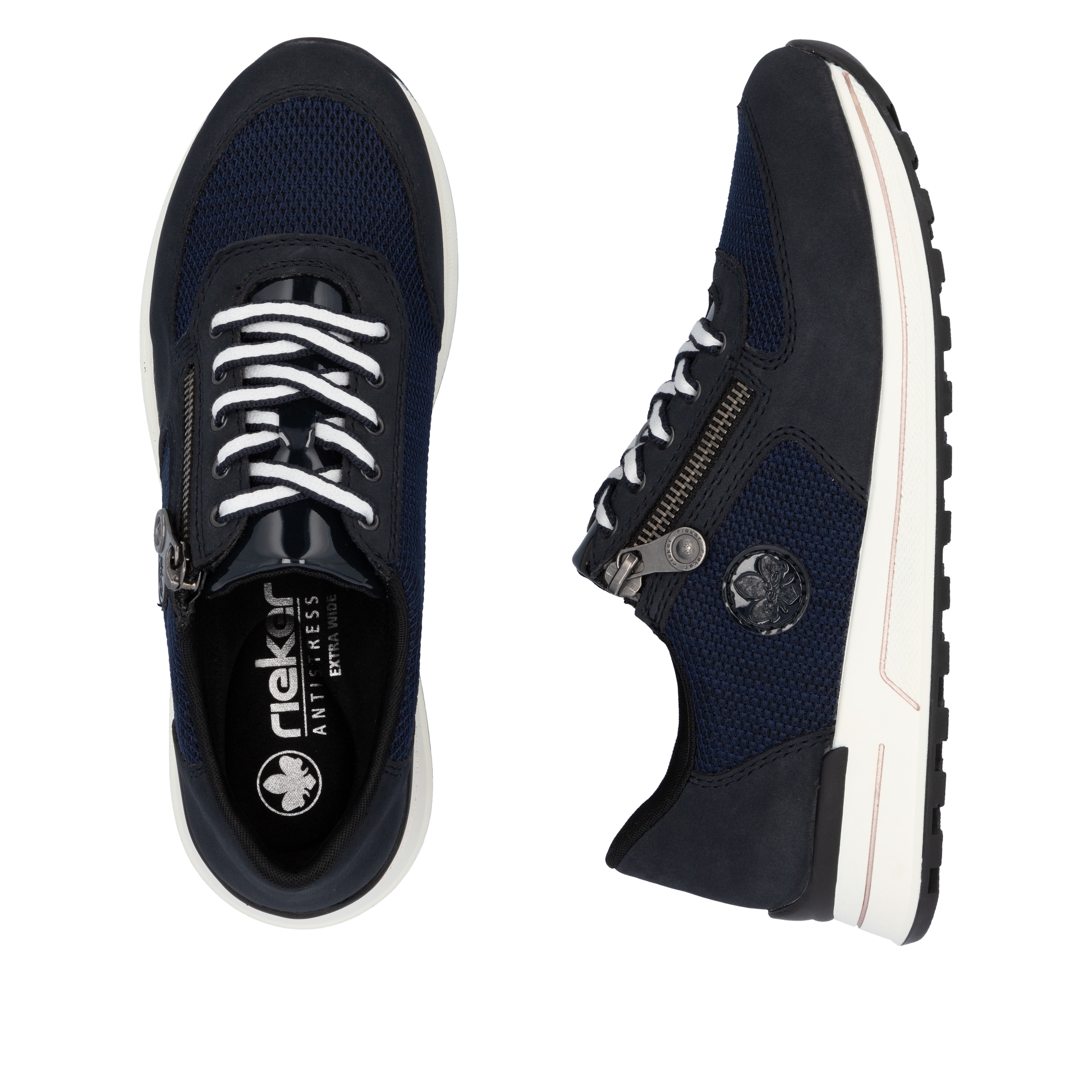 Rieker Sneaker, Freizeitschuh, Halbschuh, Schnürschuh im Materialmix