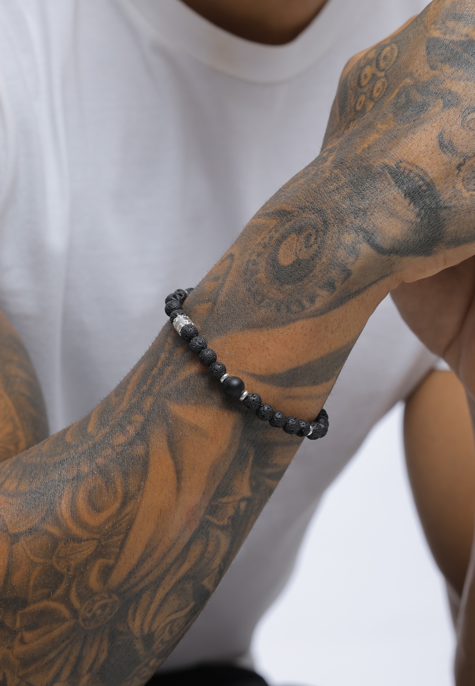 Kuzzoi Armkette »Armband Herren Onyx Schwarz Vintage 925 Silber Oxidiert«