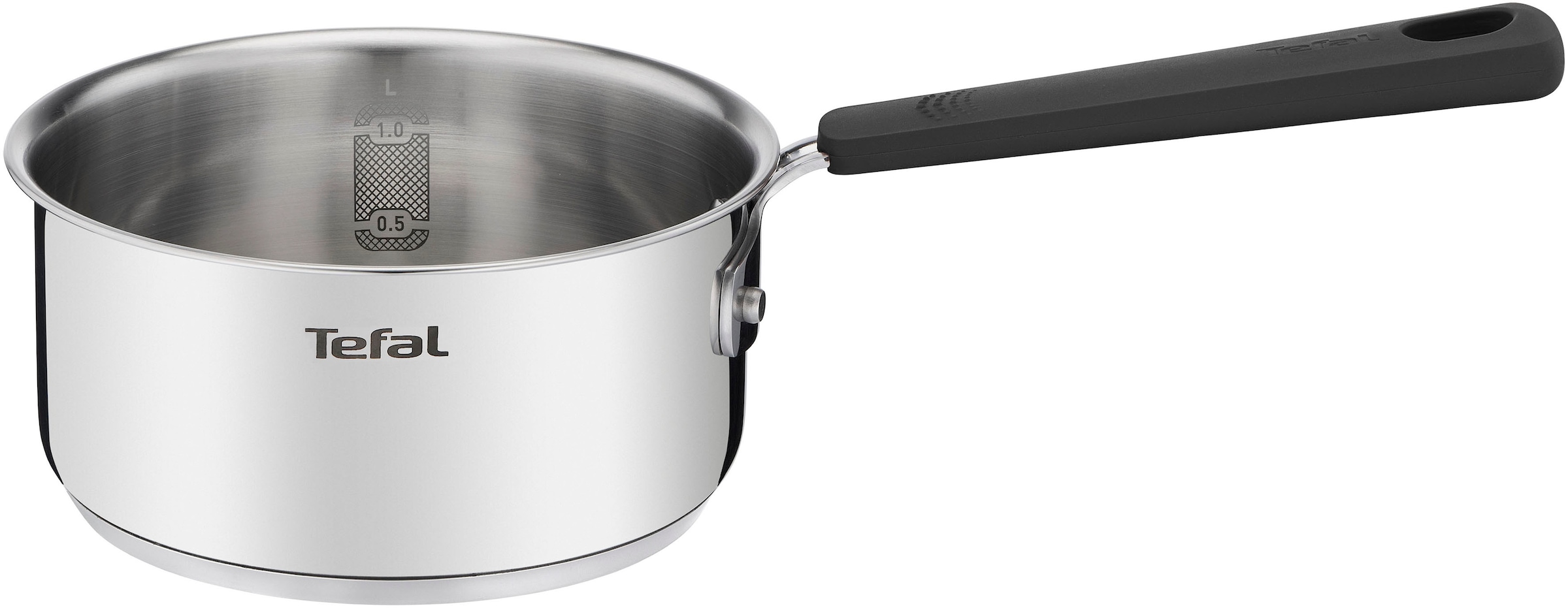 Tefal Topf-Set »G7376S Opti'Space«, Edelstahl, (Set, 6 tlg., Stielkasserolle 16 cm, Kochtopf 20/24 cm, je mit Deckel), Thermo-Fusion-Boden, für alle Herdarten inkl. Induktion