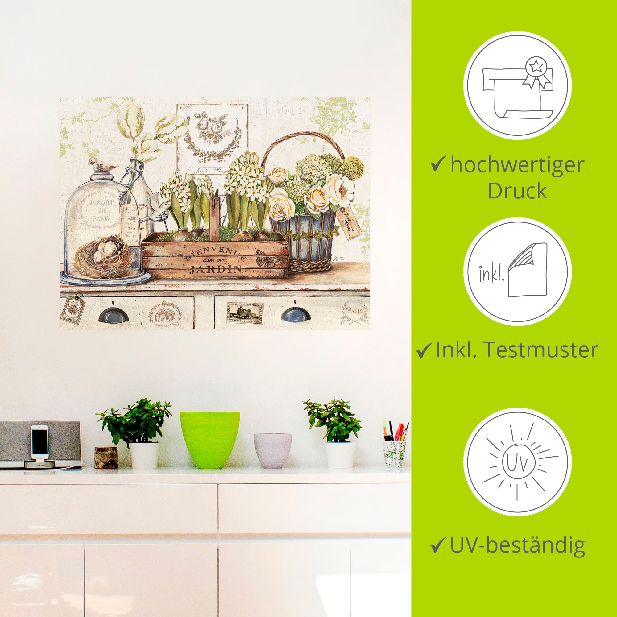 Artland Wandbild »Mein Garten«, Arrangements, (1 St.), als Leinwandbild, Poster, Wandaufkleber in verschied. Größen