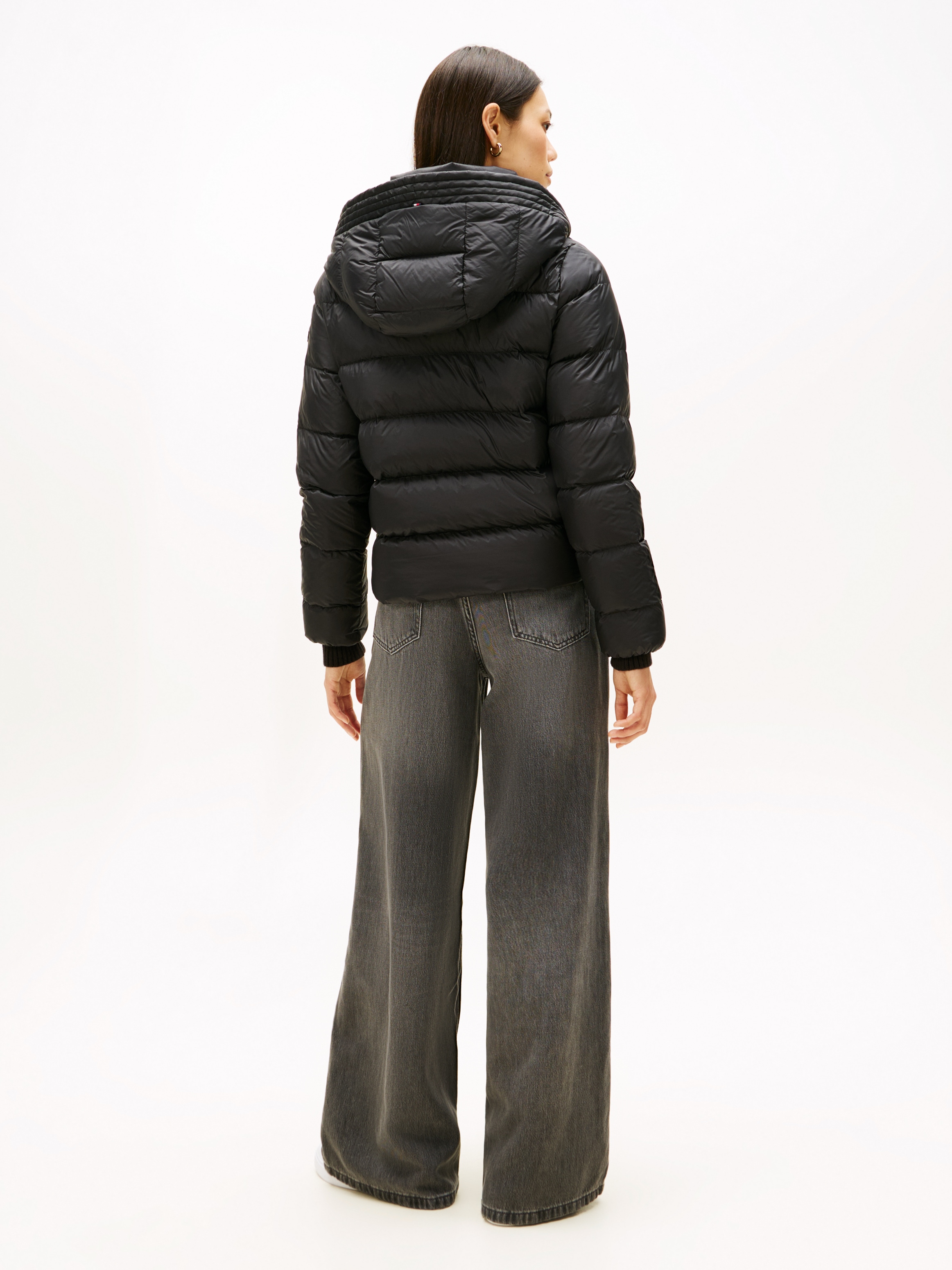 Tommy Hilfiger Steppjacke »LW DOWN CASUAL JACKET« mit Kapuze mit Logoprägung